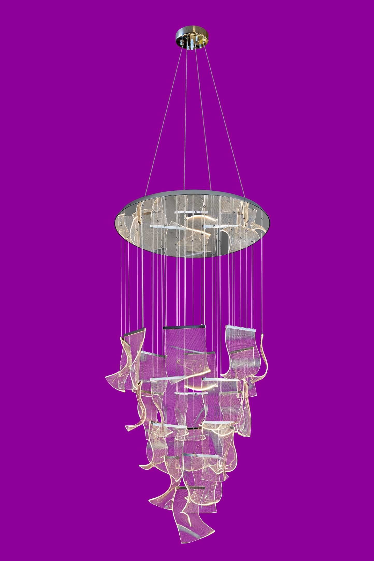 Luxury Chandelier 40" Wide 24-lights Dimmable Chrome