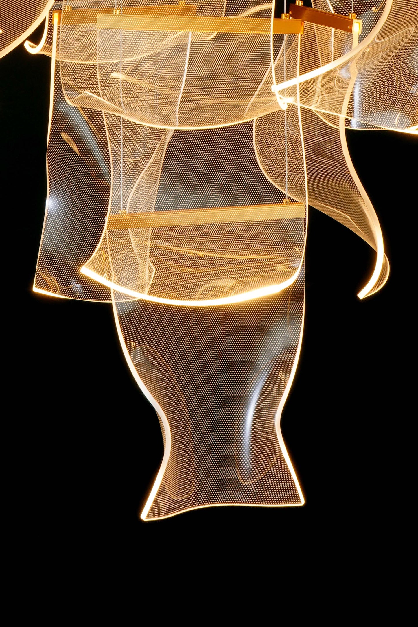 Luxury Acrylic Chandelier 31.5" Wide 16-light Gold LED Multi- Light Pendant
