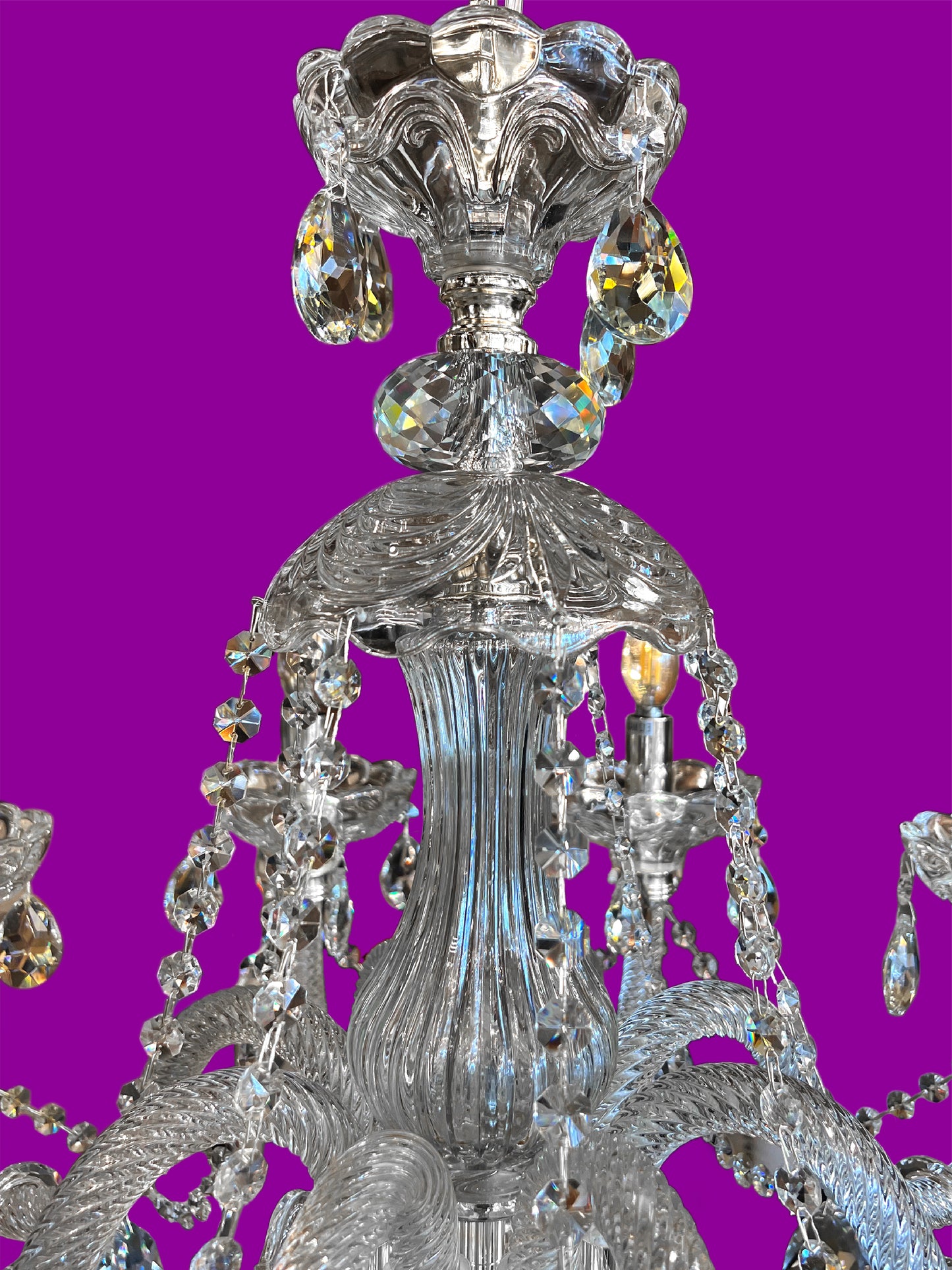 Crystal Chandelier 28" Wide 8-Lights Chrome