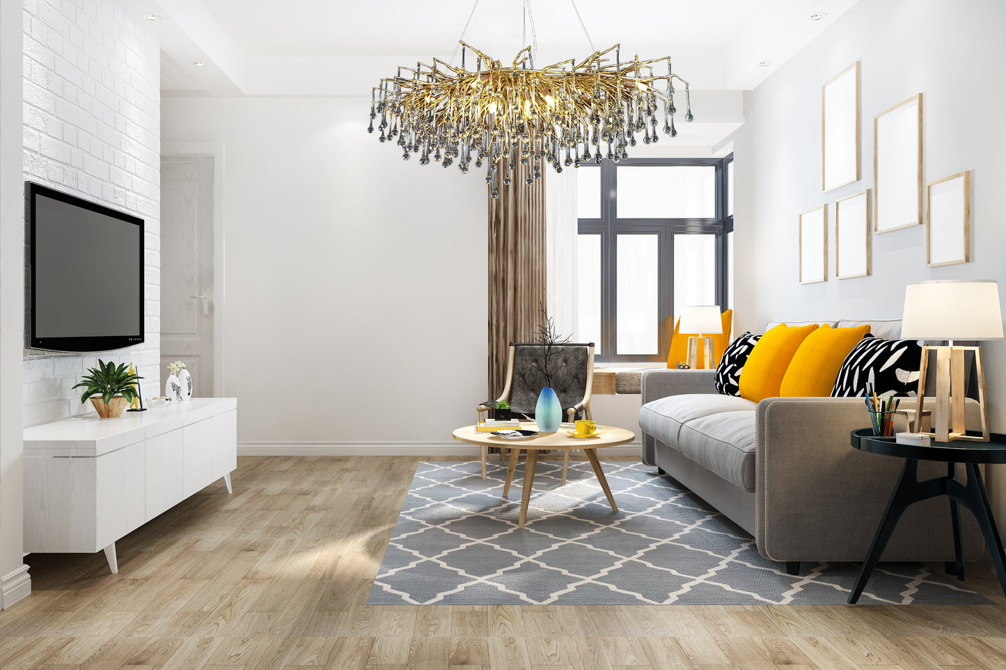 Glass Chandelier branch tree Modern Chandelier Gold Color