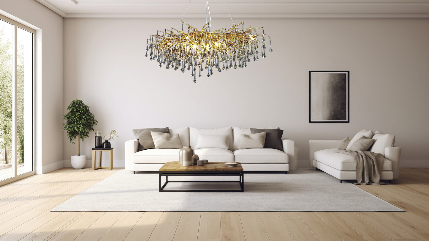 Glass Chandelier branch tree Modern Chandelier Gold Color