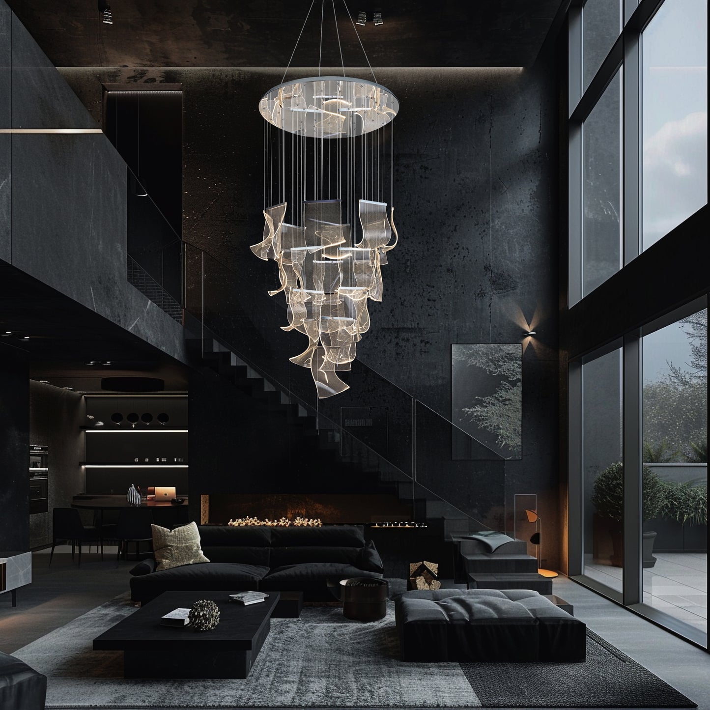 Luxury Chandelier 40" Wide 24-lights Dimmable Chrome