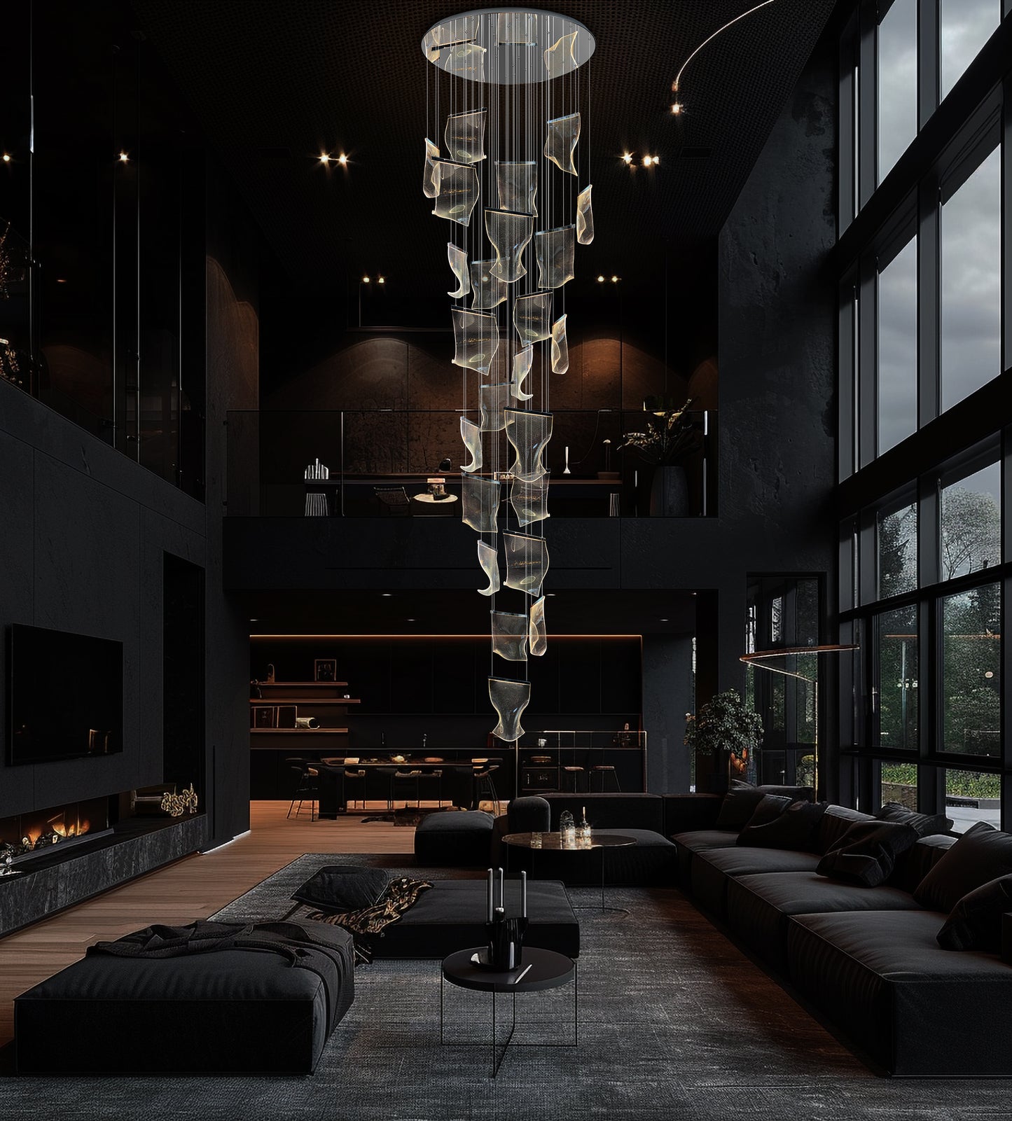 Luxury Chandelier 40" Wide 24-lights Dimmable Chrome