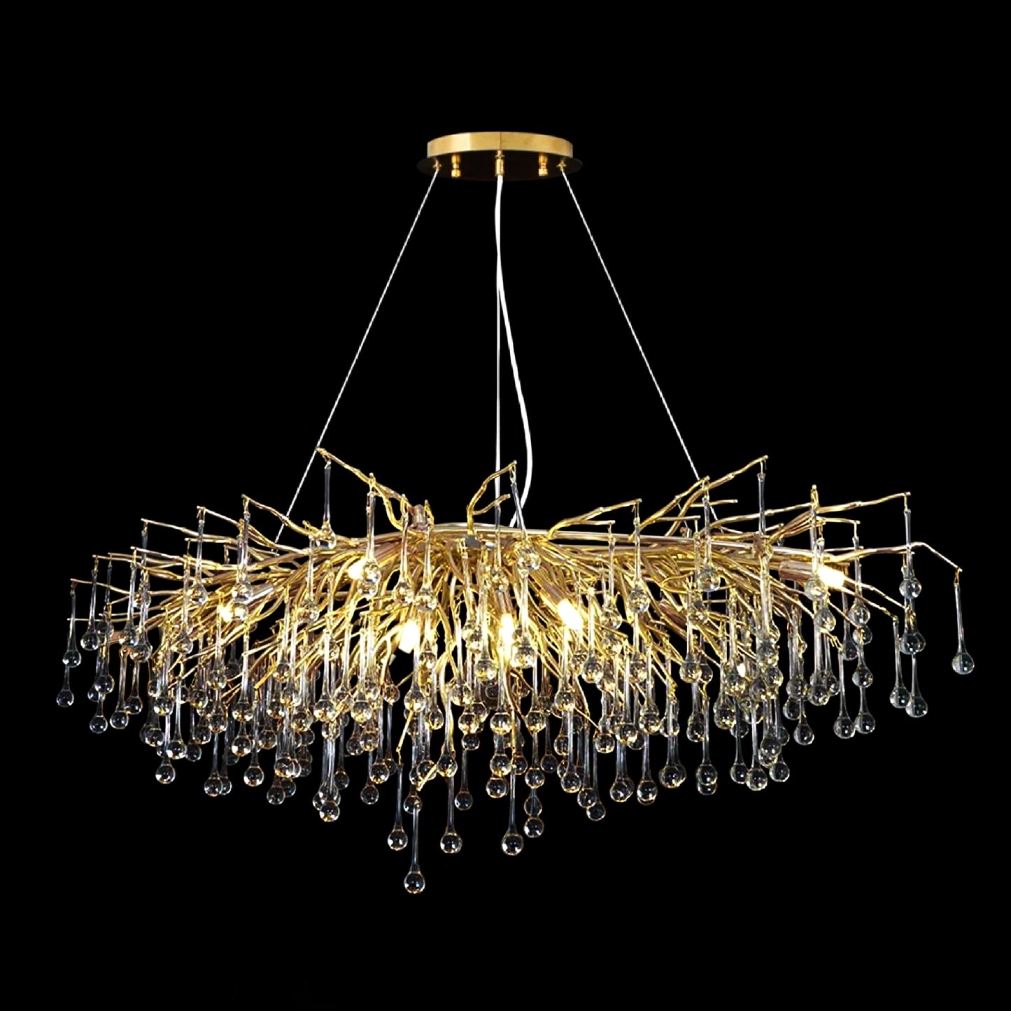 Glass Chandelier branch tree Modern Chandelier Gold Color