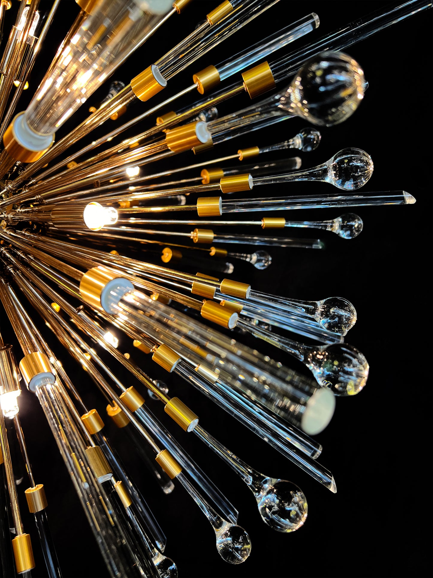 Sputnik Chandelier 34"Wide Gold Glass pendant Light