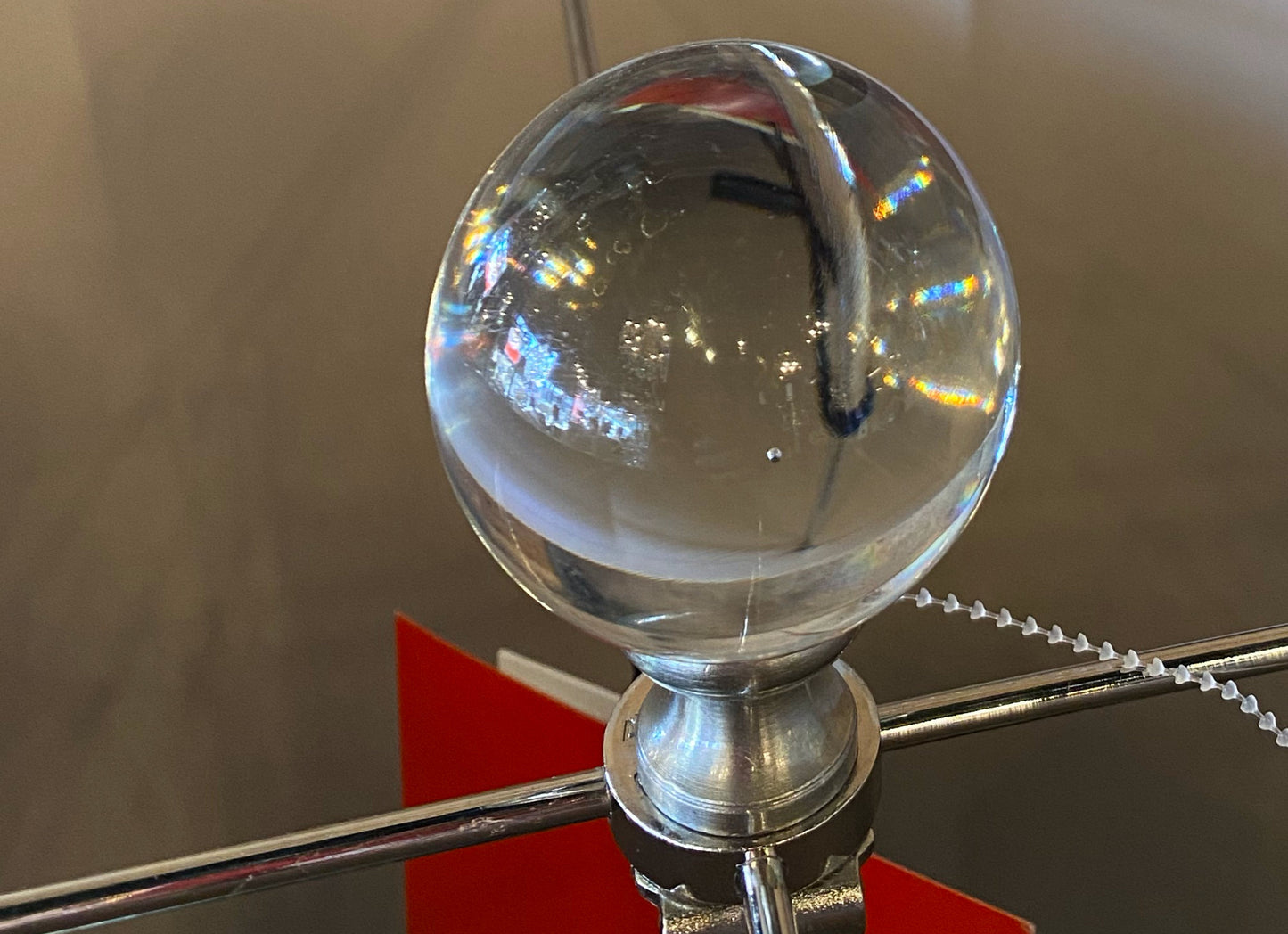 Elegant Glass Table Lamp with Cream Linen Shade