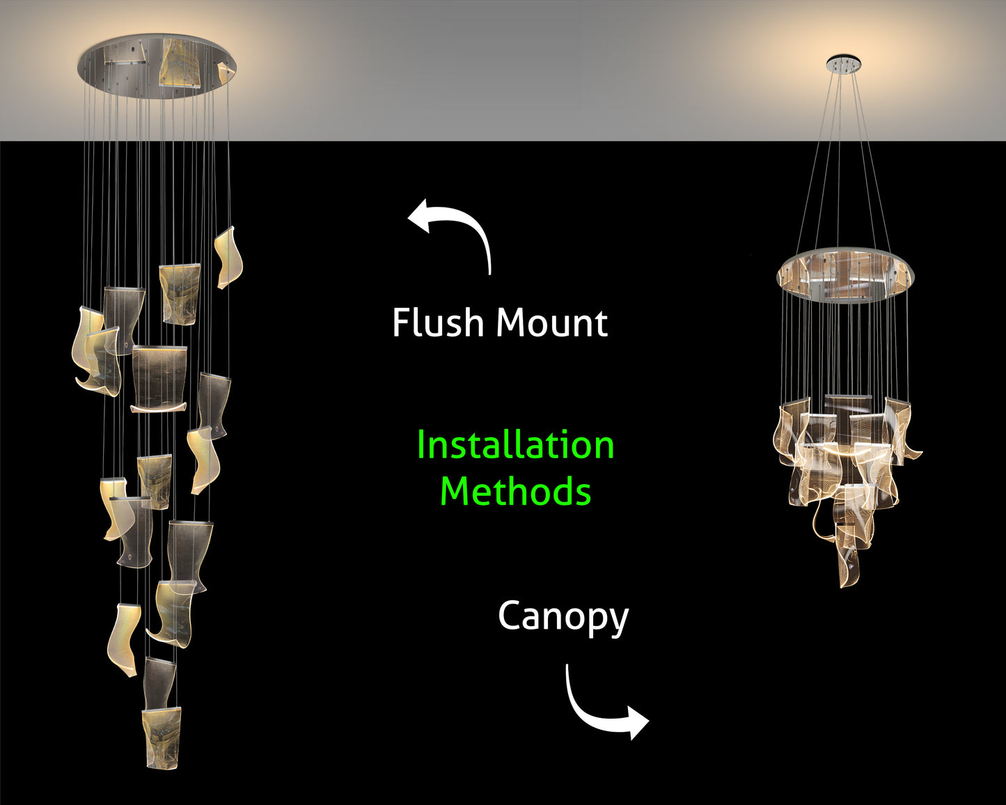 Luxury Acrylic Chandelier 31.5" Wide Dimmable 16-light Silver LED Multi- Light Pendant