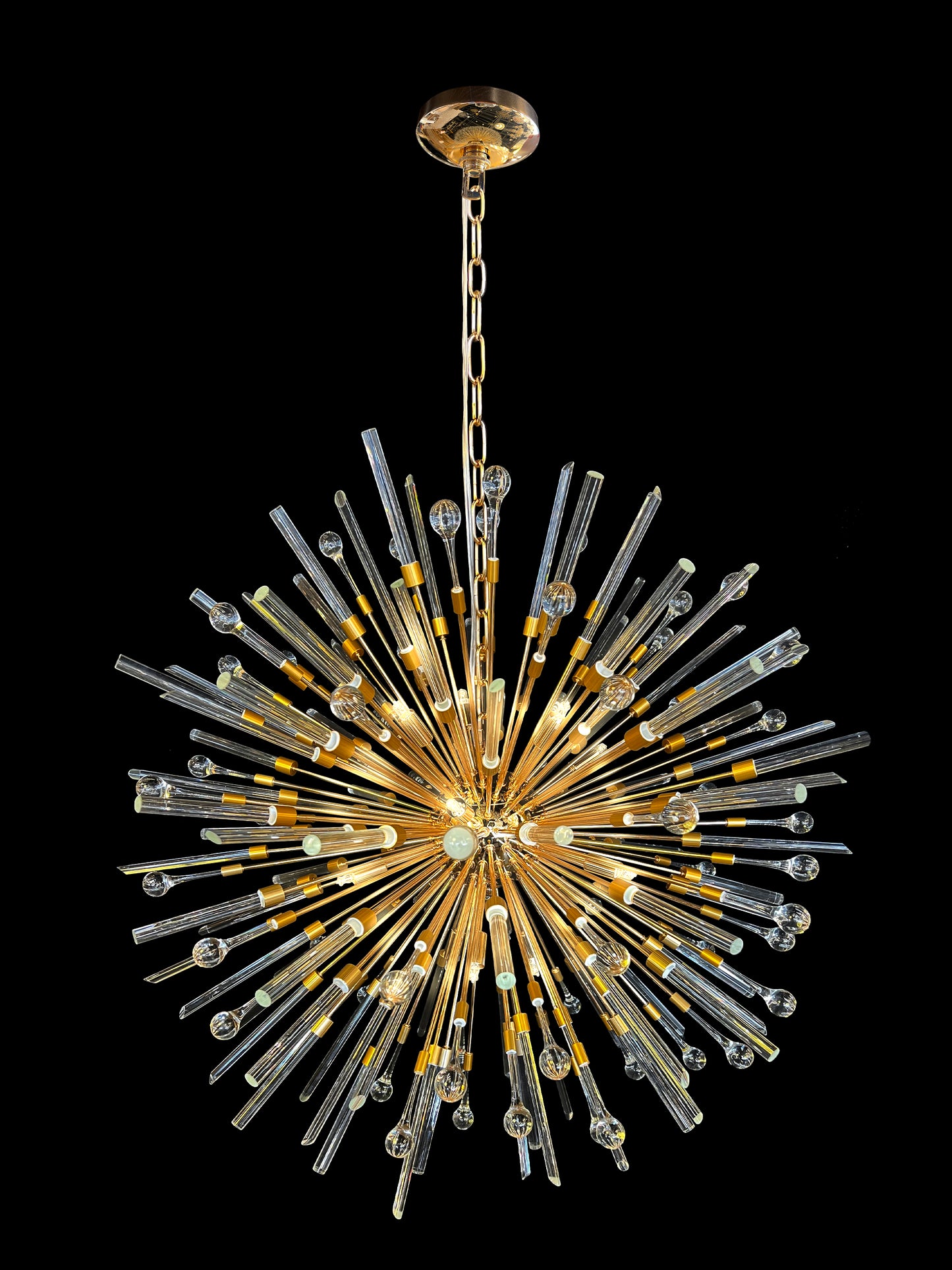 Sputnik Chandelier 34"Wide Gold Glass pendant Light