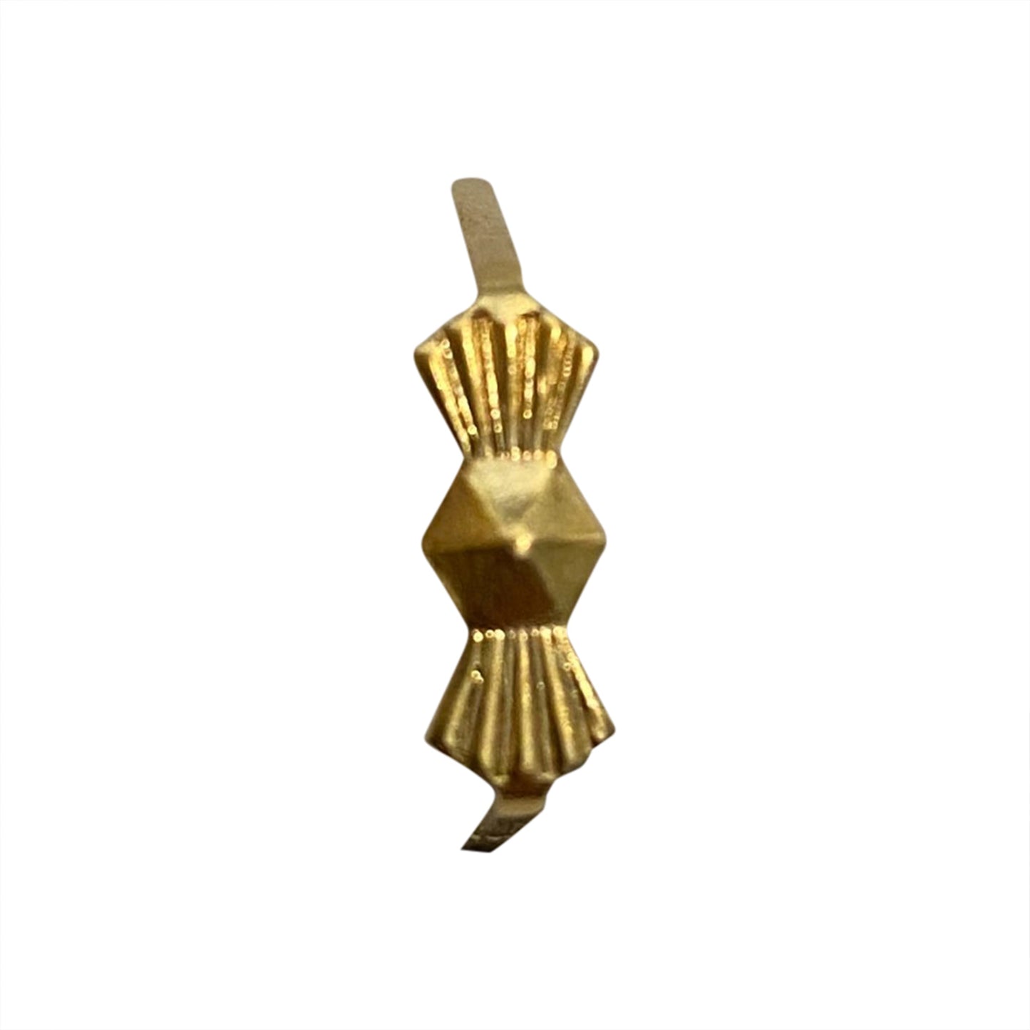 Gold brass clip accessory included with crystal round pendant for easy installation