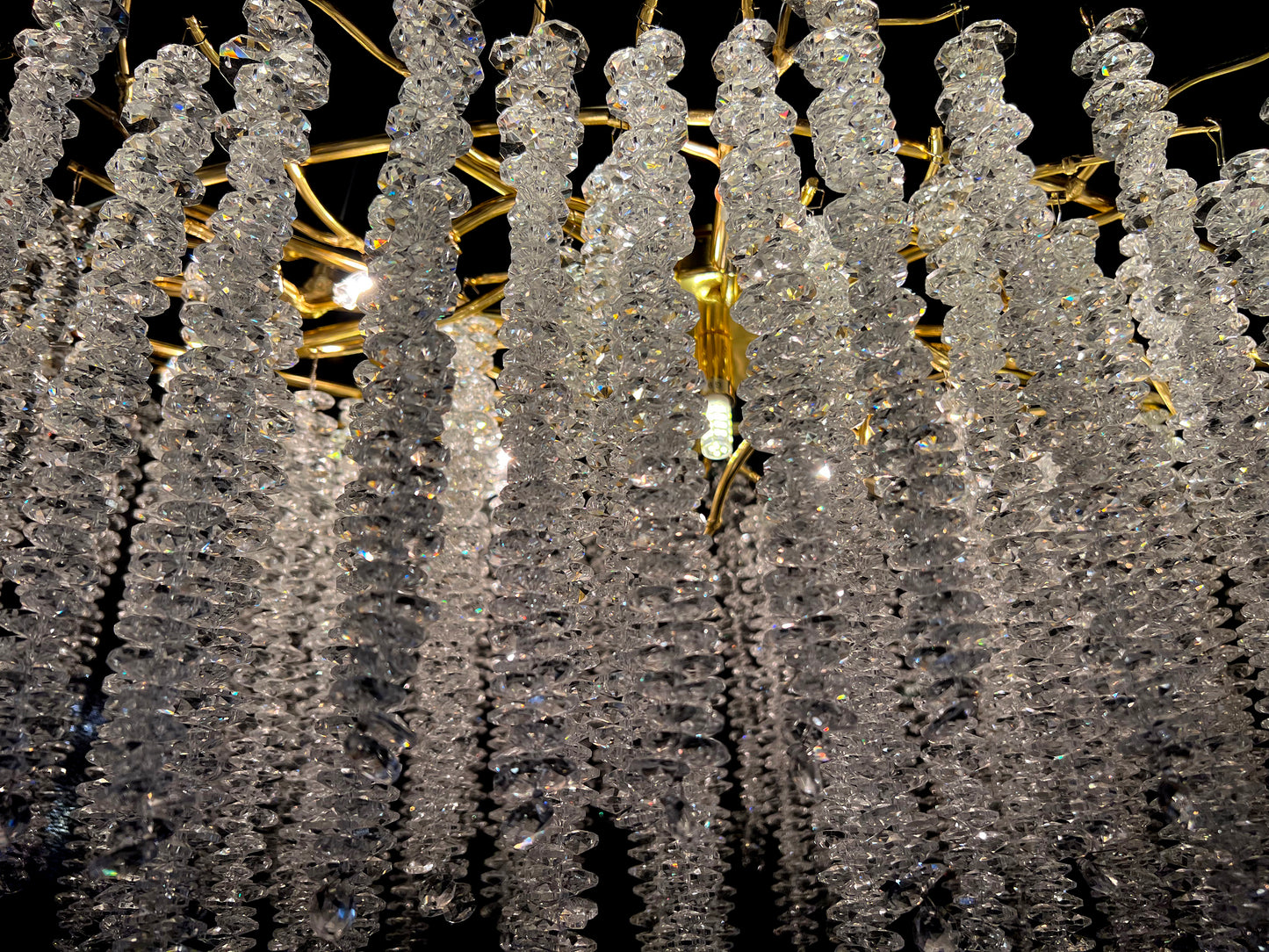 Luxury Tree Brunch Chandelier Linear Crystal Pendant Light Gold Lighting