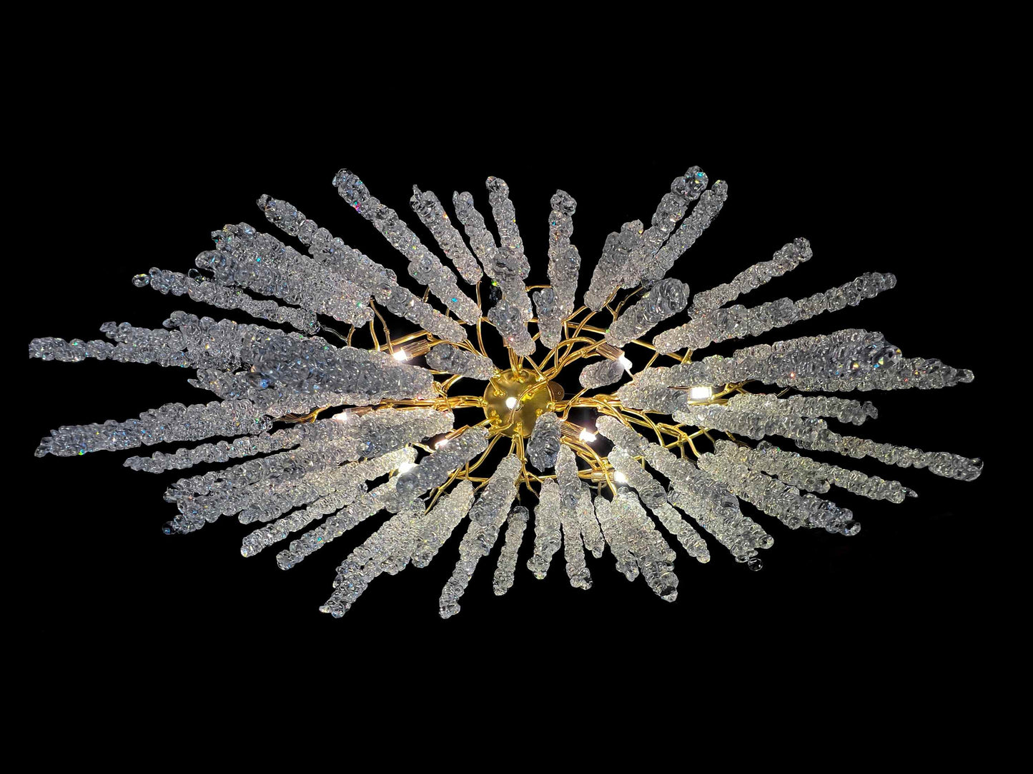 Luxury Tree Brunch Chandelier Linear Crystal Pendant Light Gold Lighting