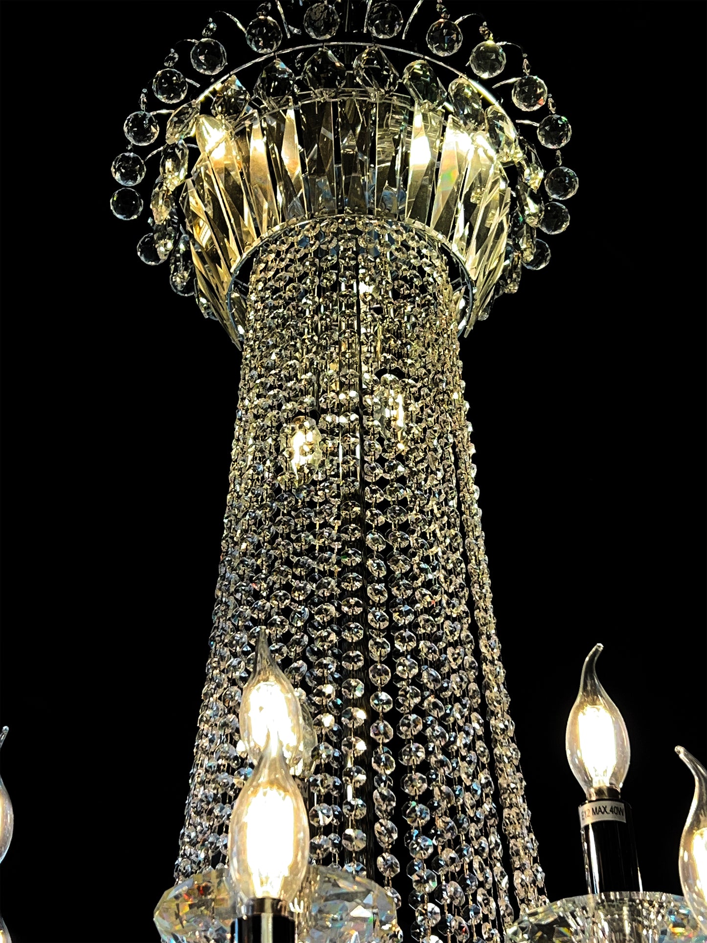 Chandelier Crystal 56" Wide 64-Lights Chrome