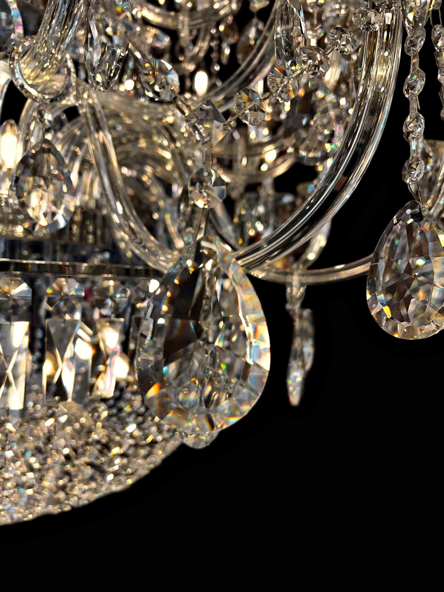 Chandelier Crystal 56" Wide 64-Lights Chrome