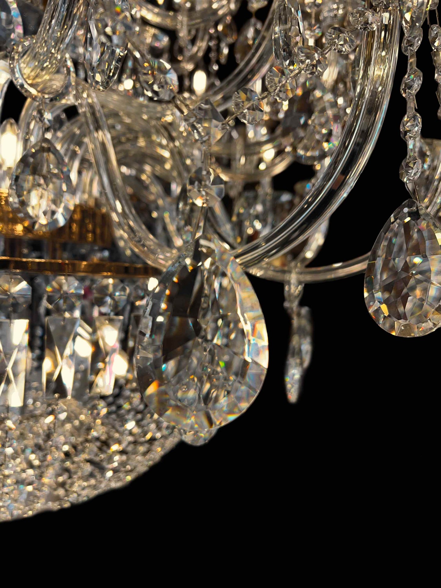 Chandelier Crystal 56" Wide 64-Lights Gold Finish