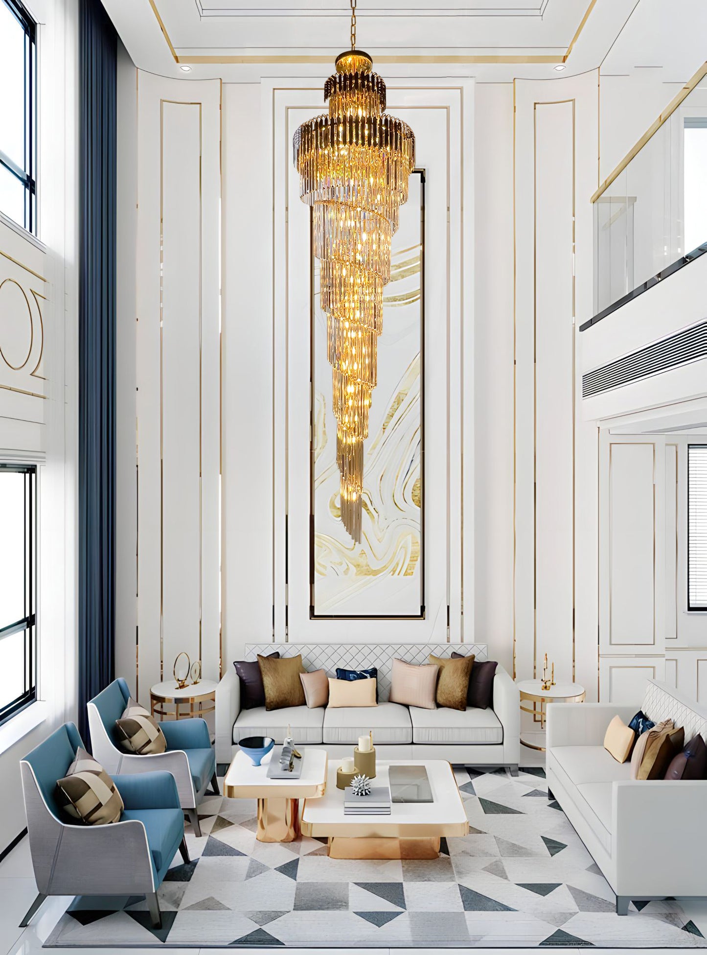Chandelier 43- Lights Crystal Chandelier 32" Wide