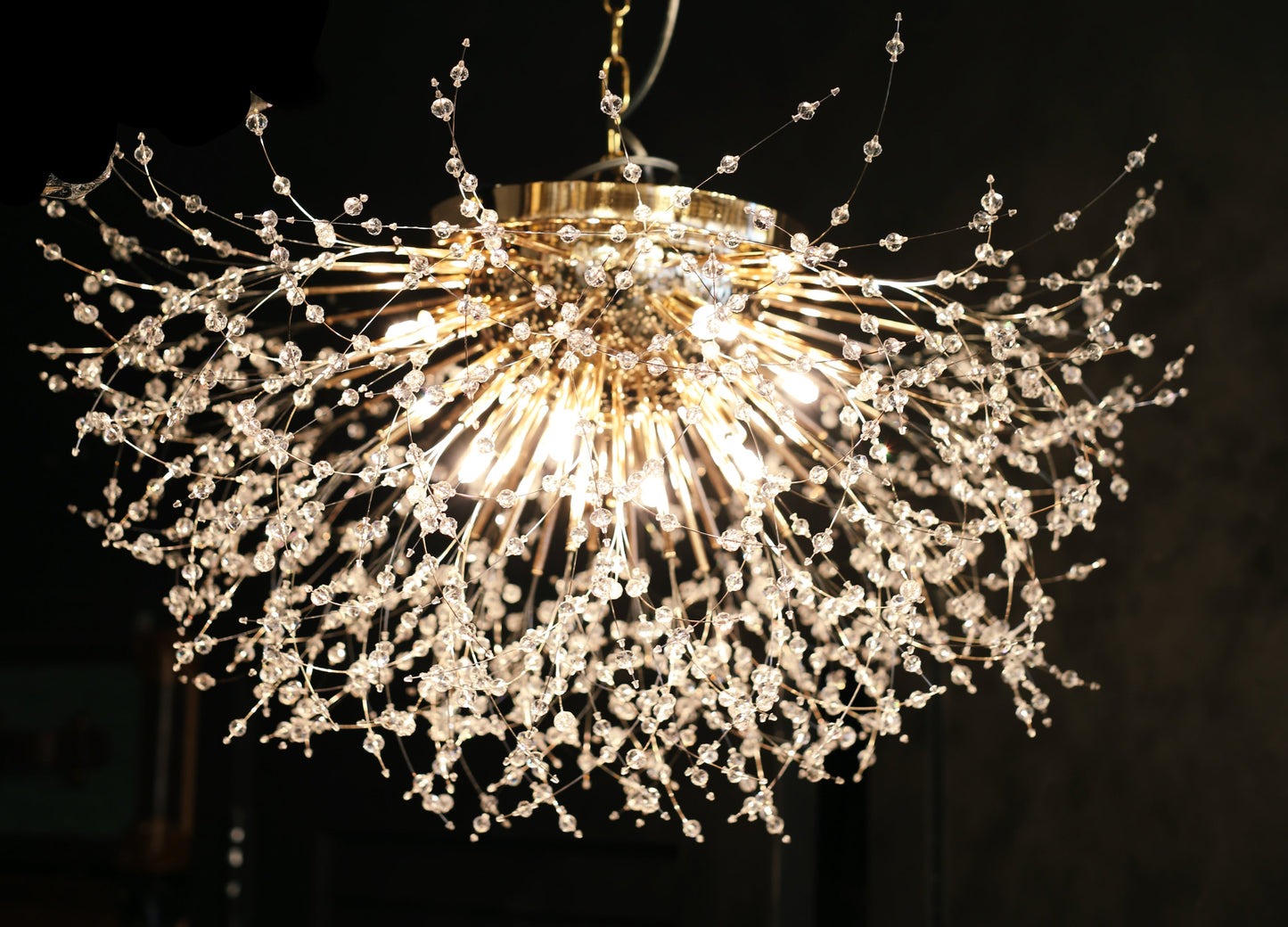 Starburst Chandelier flush Mount Ceiling Light Crystal Chandelier 30" Wide - Spot Light Inc