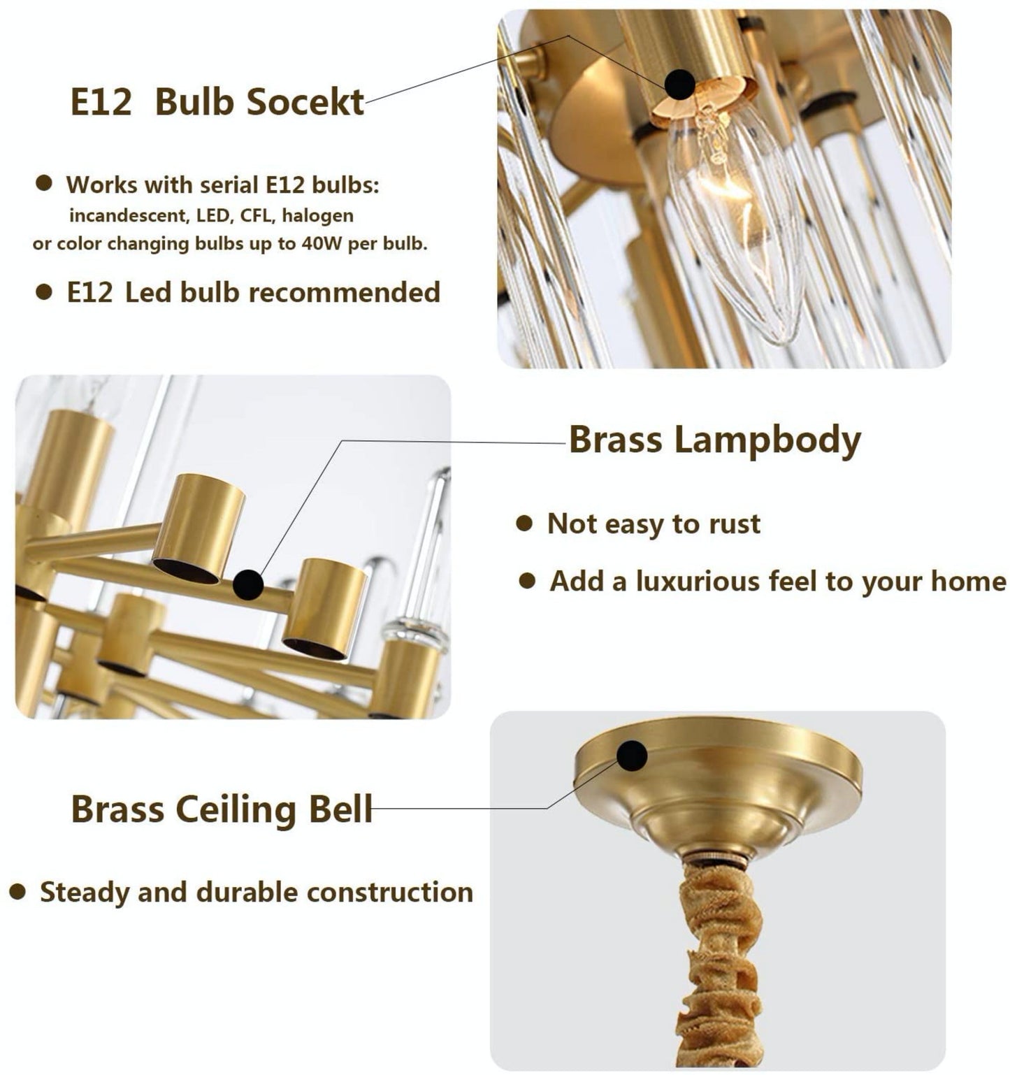 Chandelier Brass 24"Wide 10-light Crystal Chandelier - Spot Light Inc