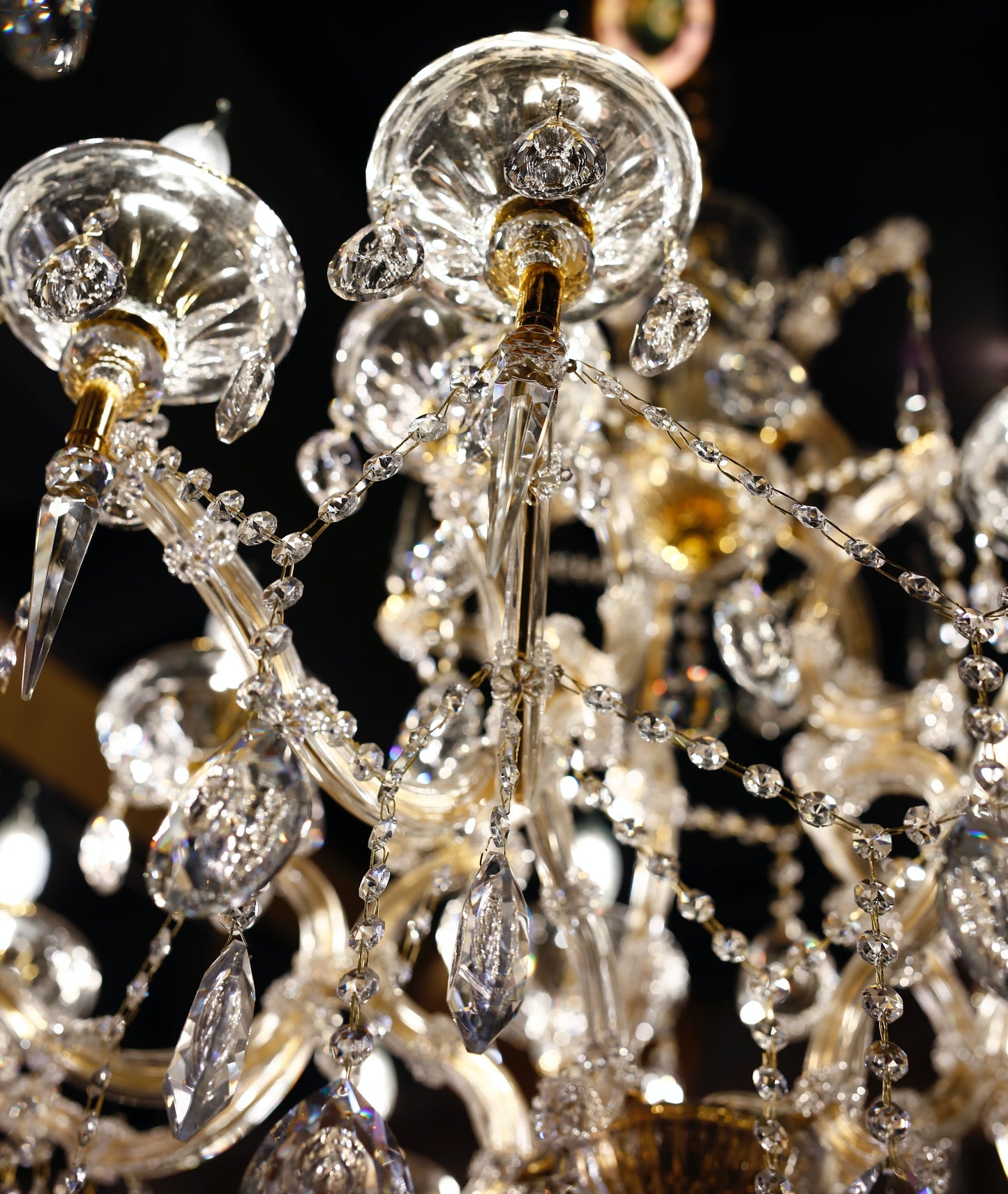 Maria Theresa 35" Wide Gold 15-Light Crystal Chandelier - Spot Light Inc