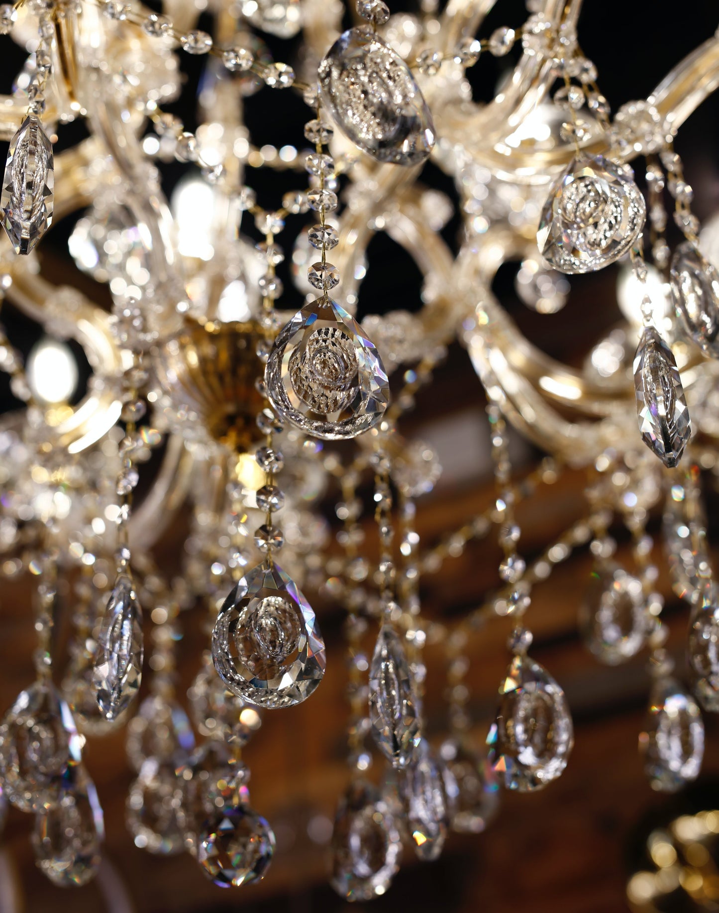 Maria Theresa 35" Wide Gold 15-Light Crystal Chandelier - Spot Light Inc