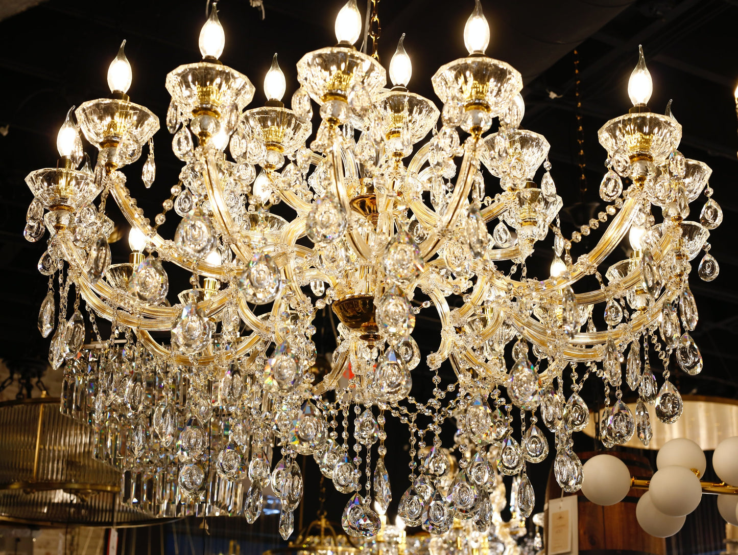 Maria Theresa 45" Wide Gold 24- Light Crystal Chandelier - Spot Light Inc