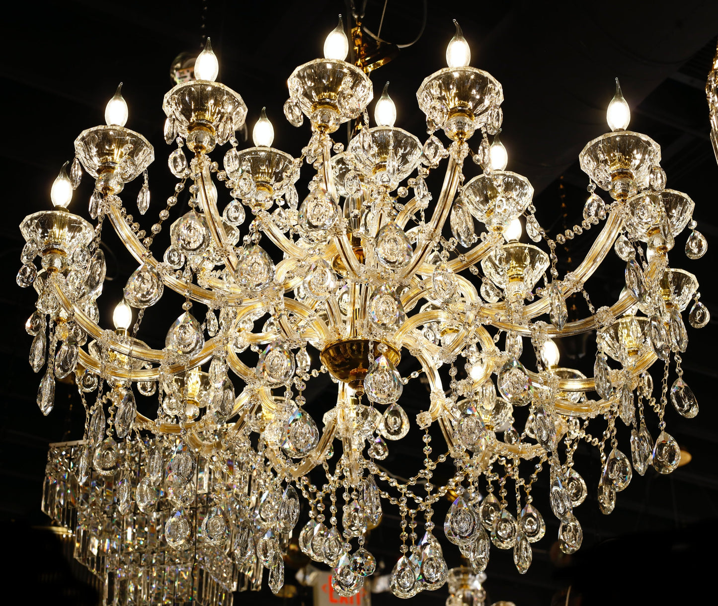 Maria Theresa 45" Wide Gold 24- Light Crystal Chandelier - Spot Light Inc