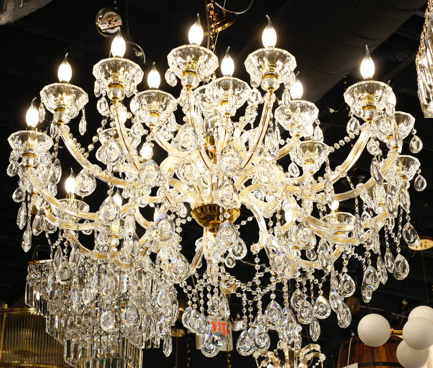 Maria Theresa 45" Wide Gold 24- Light Crystal Chandelier - Spot Light Inc