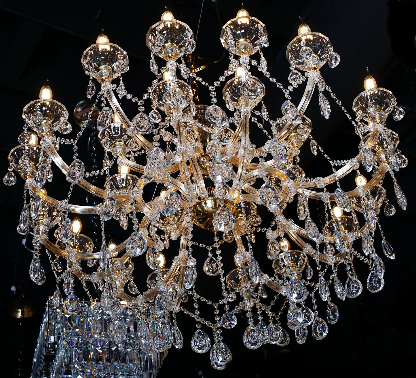 Maria Theresa 45" Wide Gold 24- Light Crystal Chandelier - Spot Light Inc