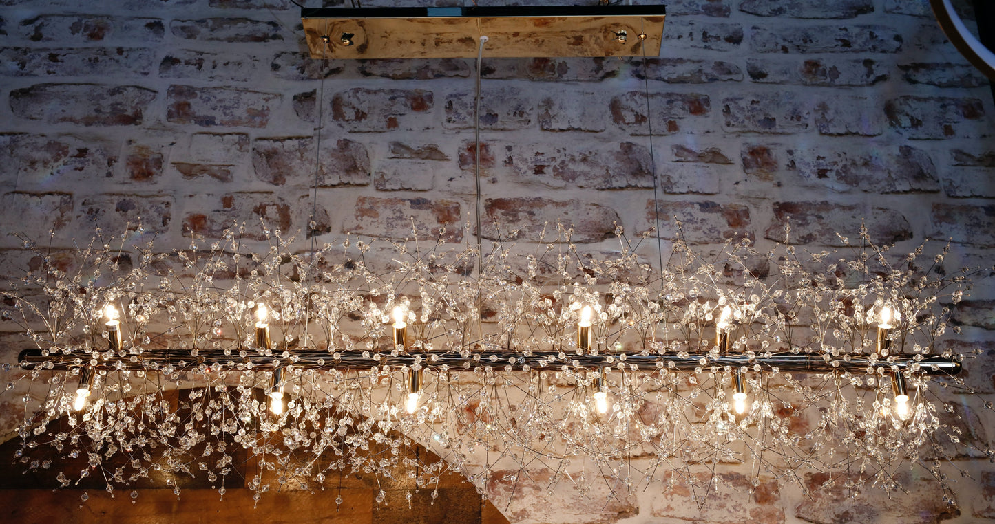 Chandelier 50" Wide Linear Kitchen Island Crystal Chandelier Gold - Spot Light Inc