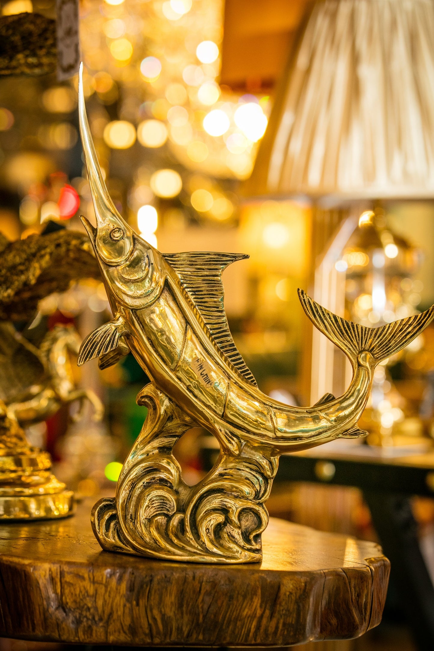 Handmade Bronze Fish Statue Brass Sculpture Vintage Art - Spot Light Inc