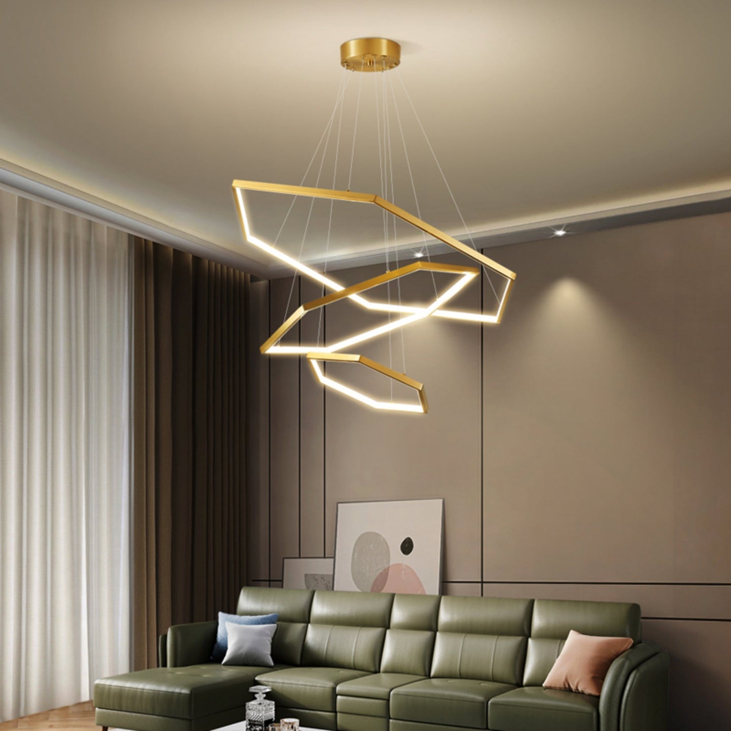 Luxury Acrylic Chandelier 31" Wide Gold LED Multi- Light Pendant - Spot Light Inc