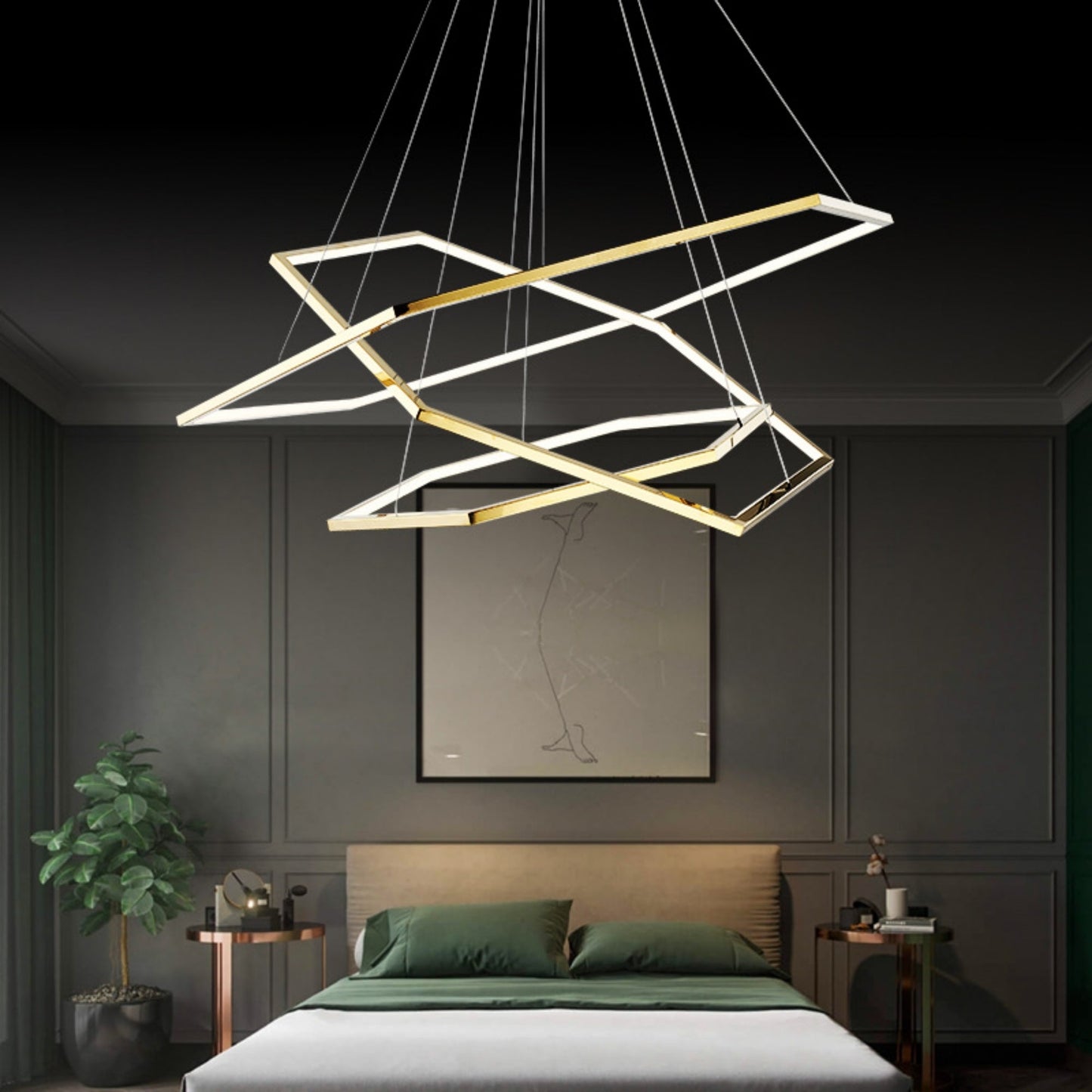 Luxury Acrylic Chandelier 31" Wide Gold LED Multi- Light Pendant - Spot Light Inc