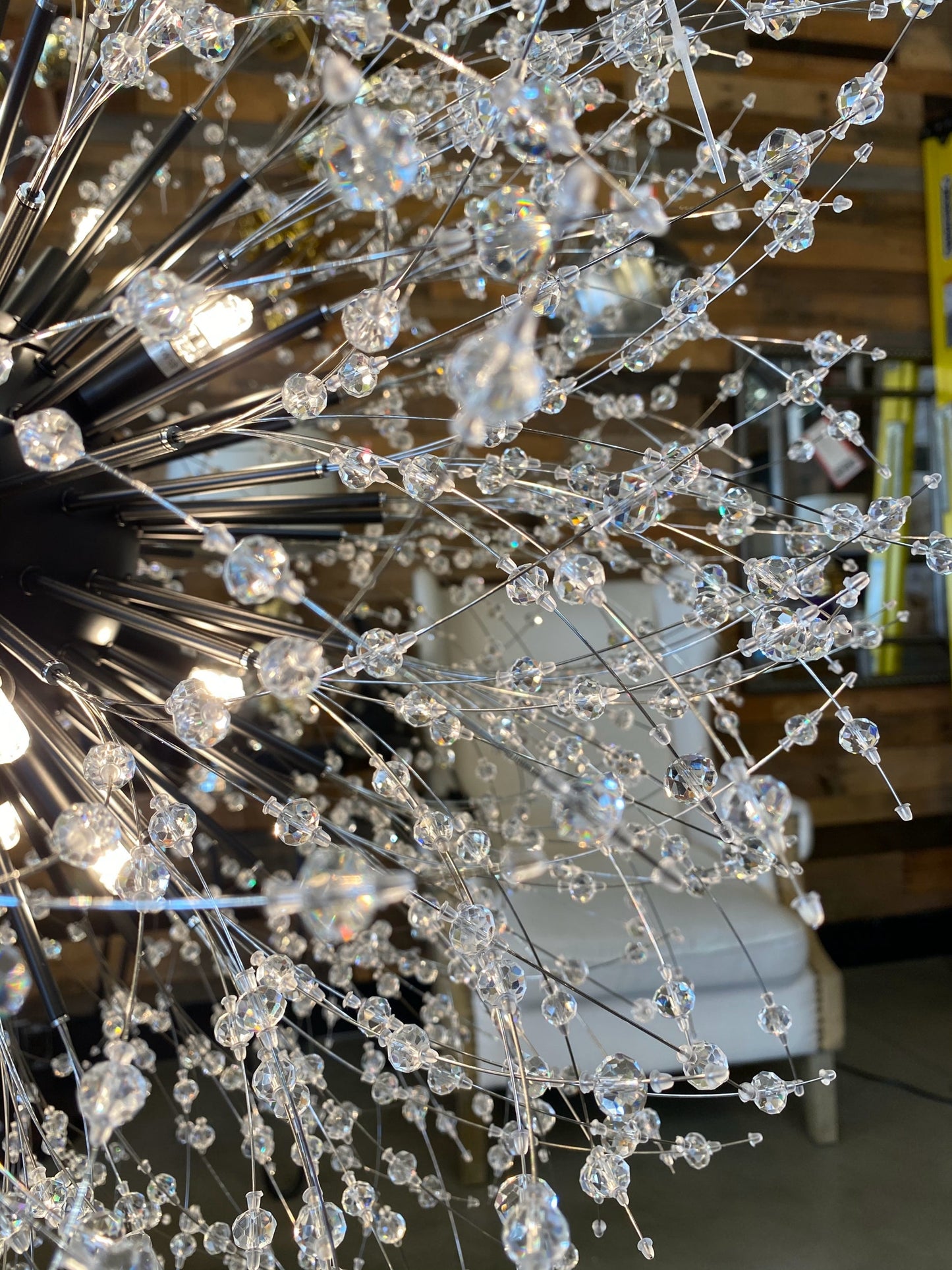 Chandelier 32" Wide Starburst Black Crystal Chandelier - Spot Light Inc