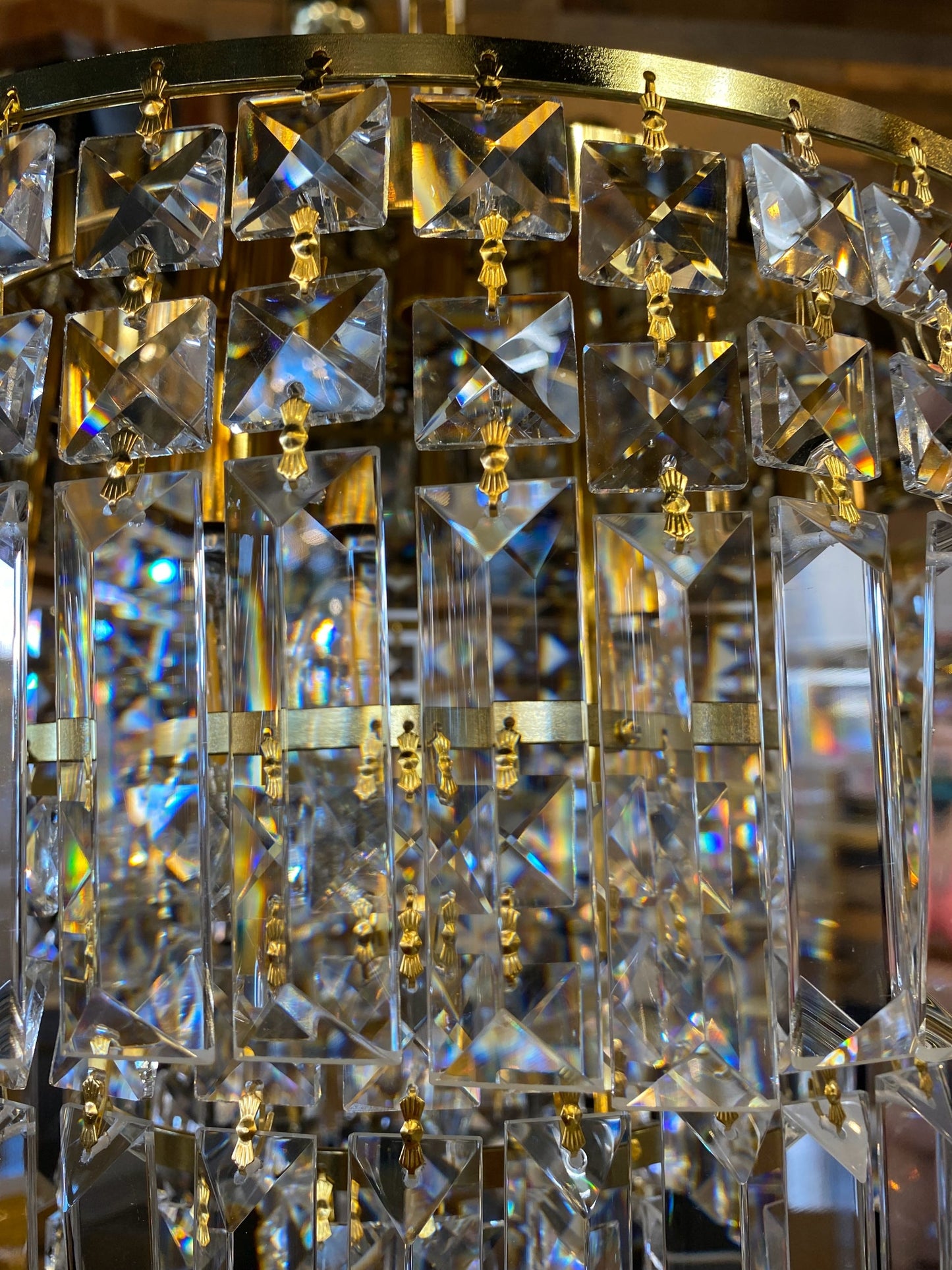 Round Chandelier 16" Wide Crystal Flush-mount - Spot Light Inc