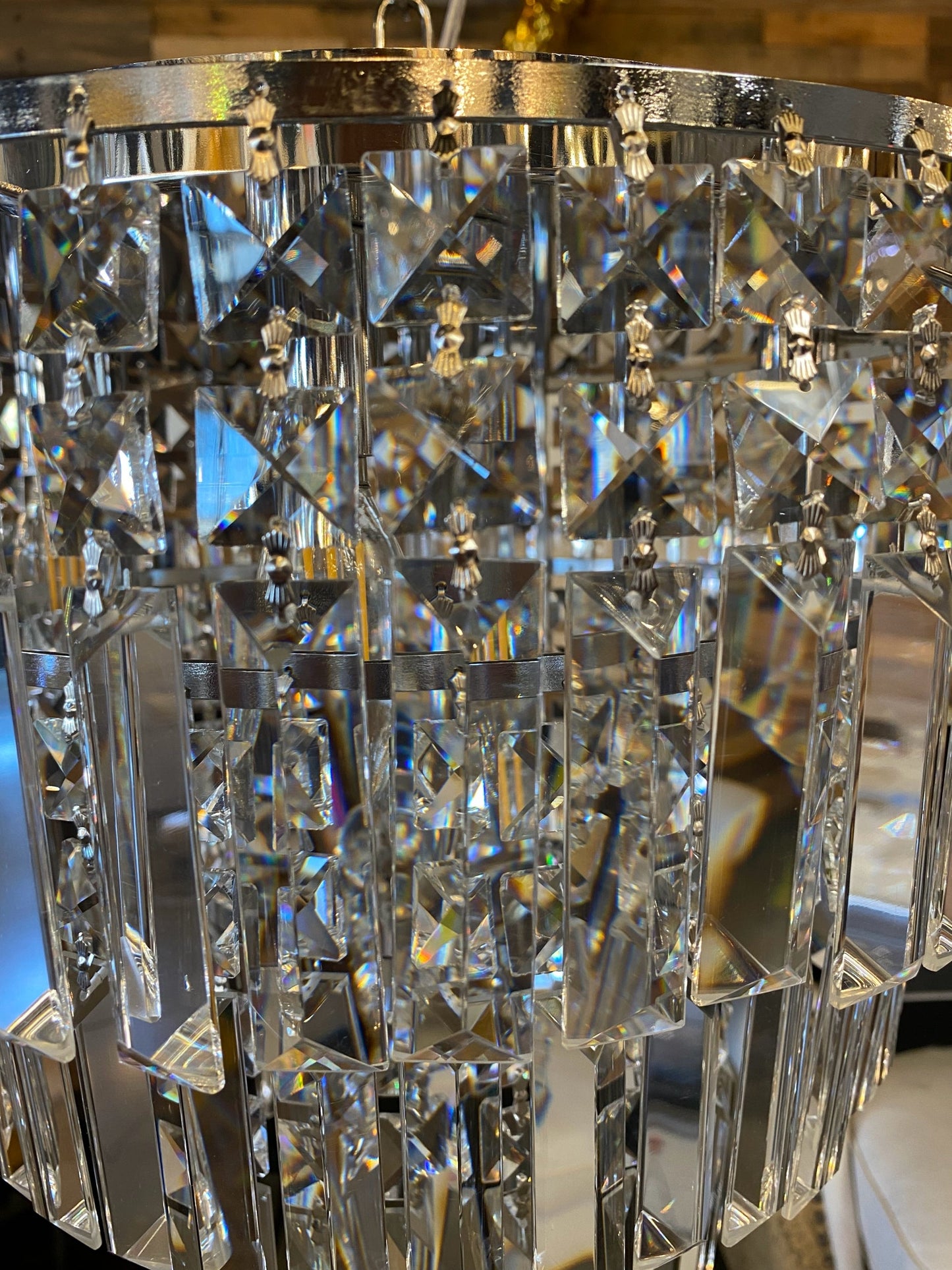 Round Chandelier 16" Wide Crystal Clear Chandelier - Spot Light Inc