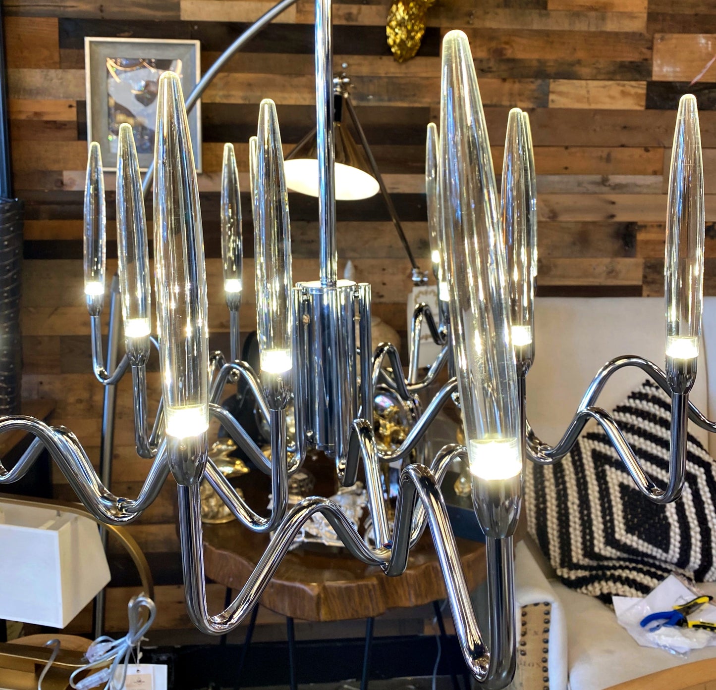 Chandelier 30" Wide 15-Light Acrylic Chandelier - Spot Light Inc