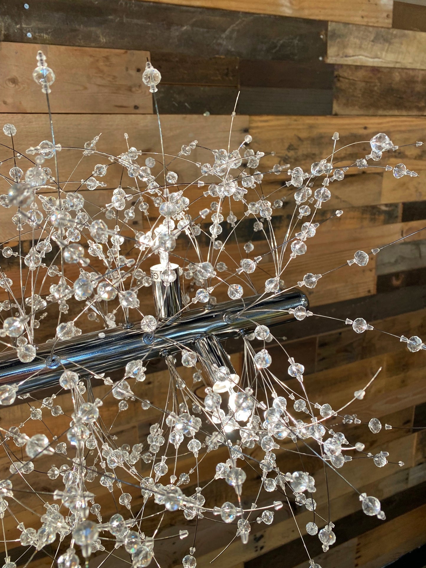 Linear Chandelier 50" Wide Crystal 18- Lights Chrome - Spot Light Inc