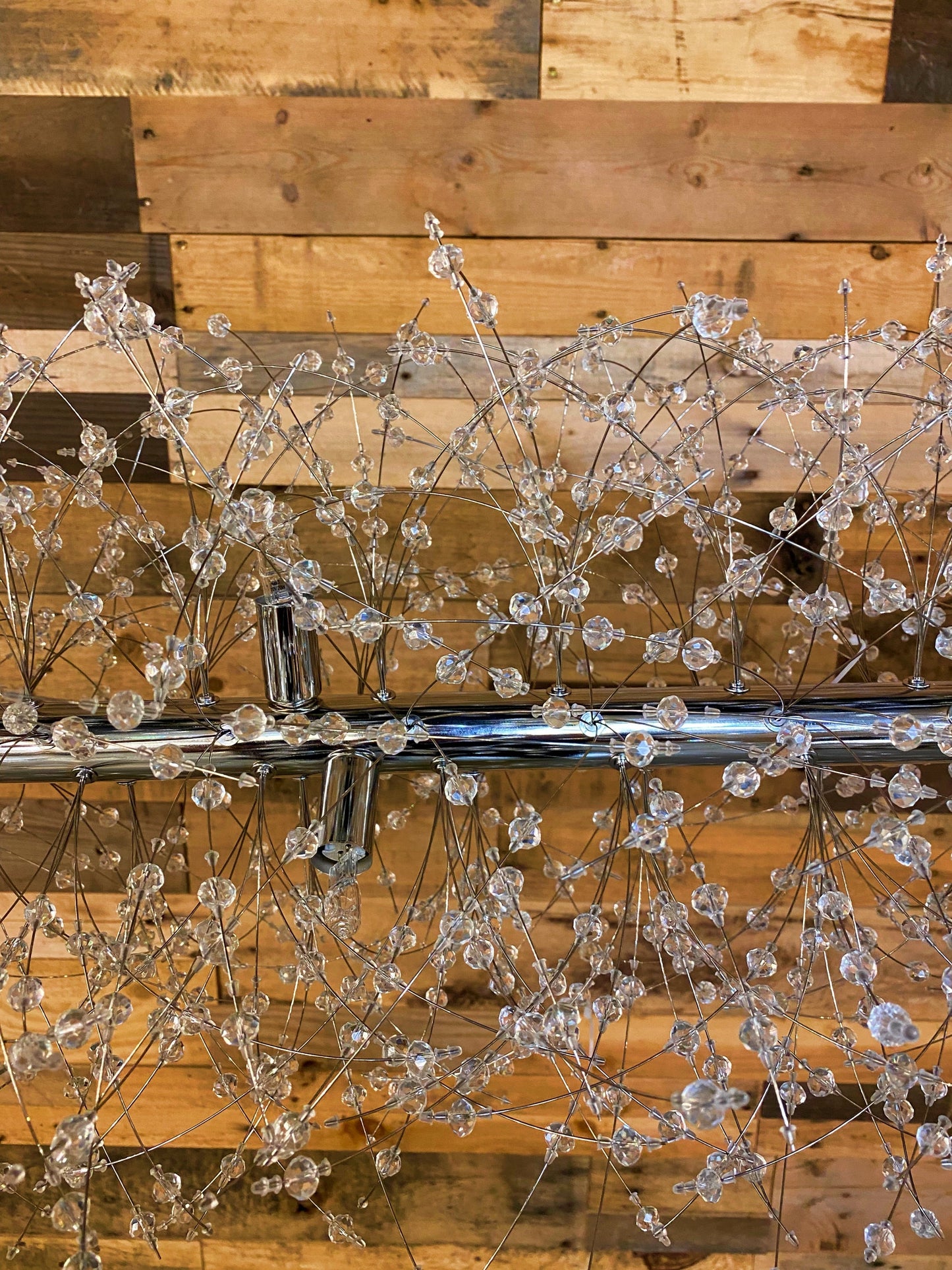 Linear Chandelier 50" Wide Crystal 18- Lights Chrome - Spot Light Inc