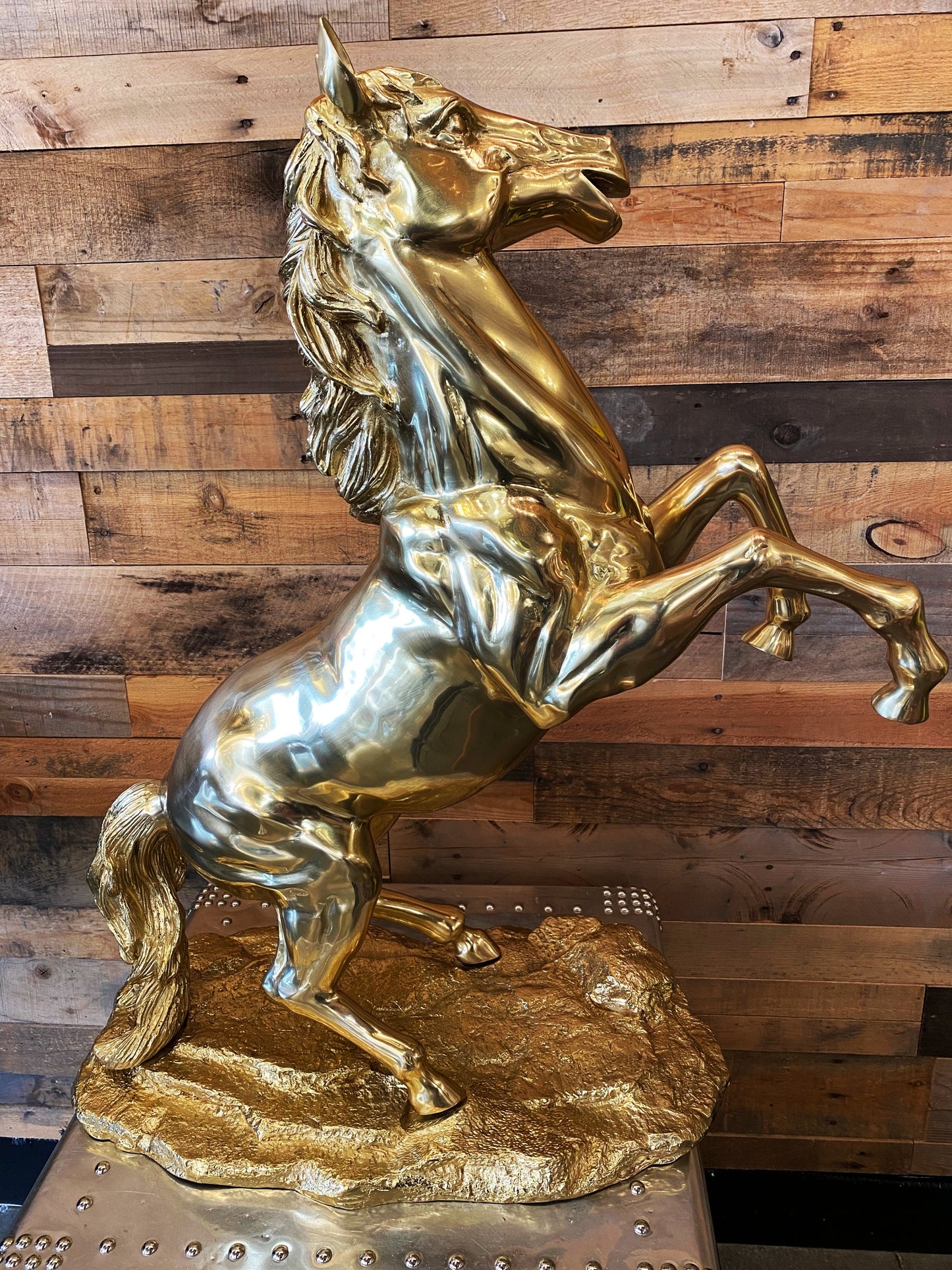 Handmade Bronze Horse Statue Brass Sculpture Vintage Art Size 28" - Spot Light Inc
