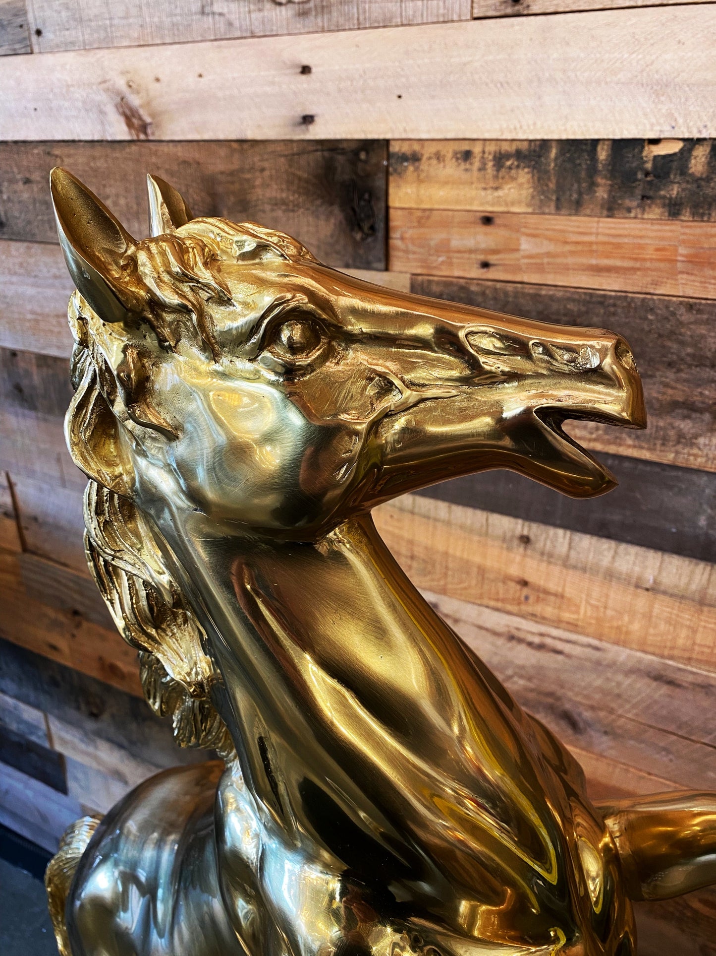 Handmade Bronze Horse Statue Brass Sculpture Vintage Art Size 28" - Spot Light Inc