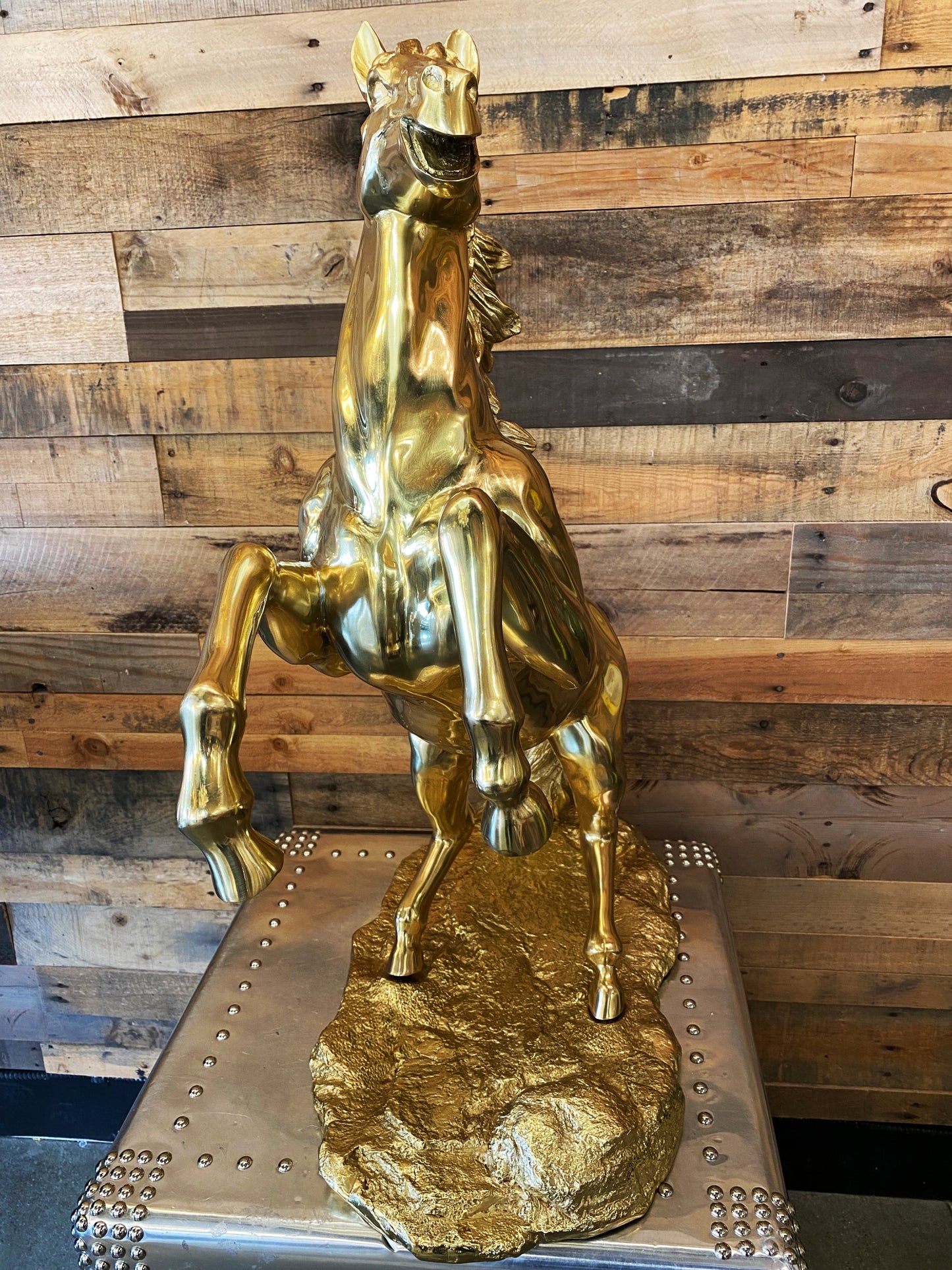 Handmade Bronze Horse Statue Brass Sculpture Vintage Art Size 28" - Spot Light Inc