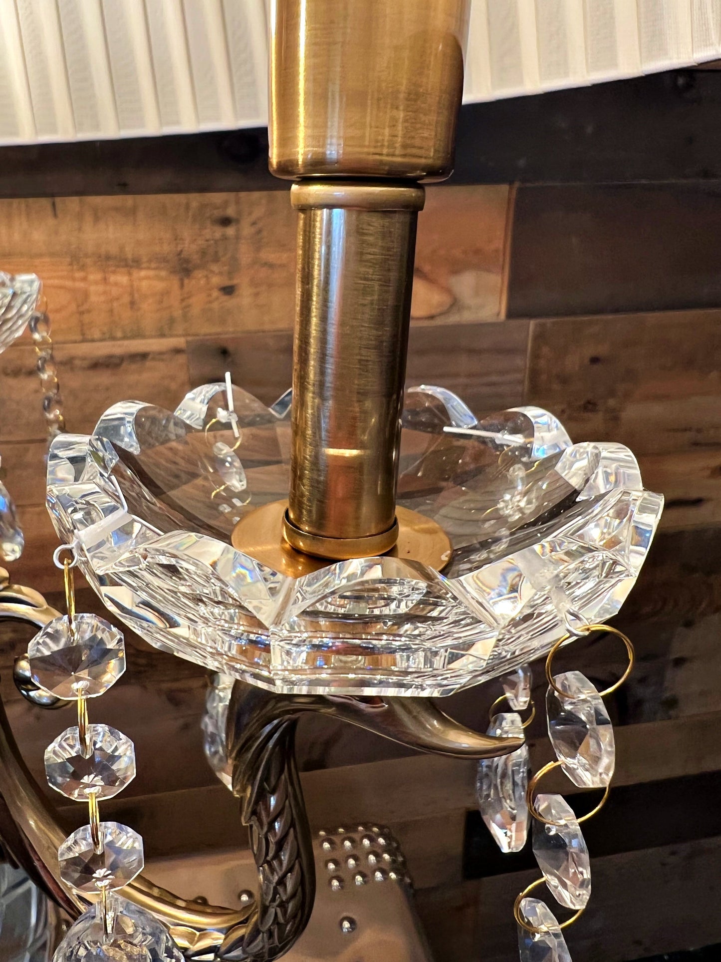 Crystal Brass Table Lamp 3-Light Brass Lamps - Spot Light Inc