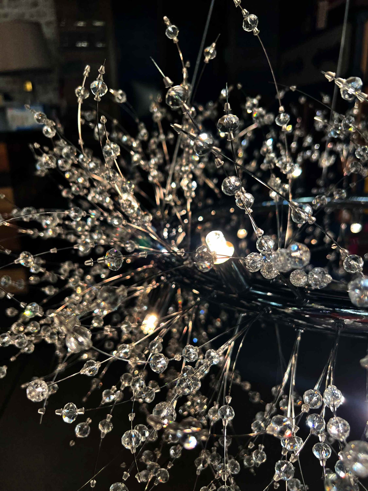 Firework Crystal Chandelier stainless steel Chrome Pendant Ceiling Light - Spot Light Inc