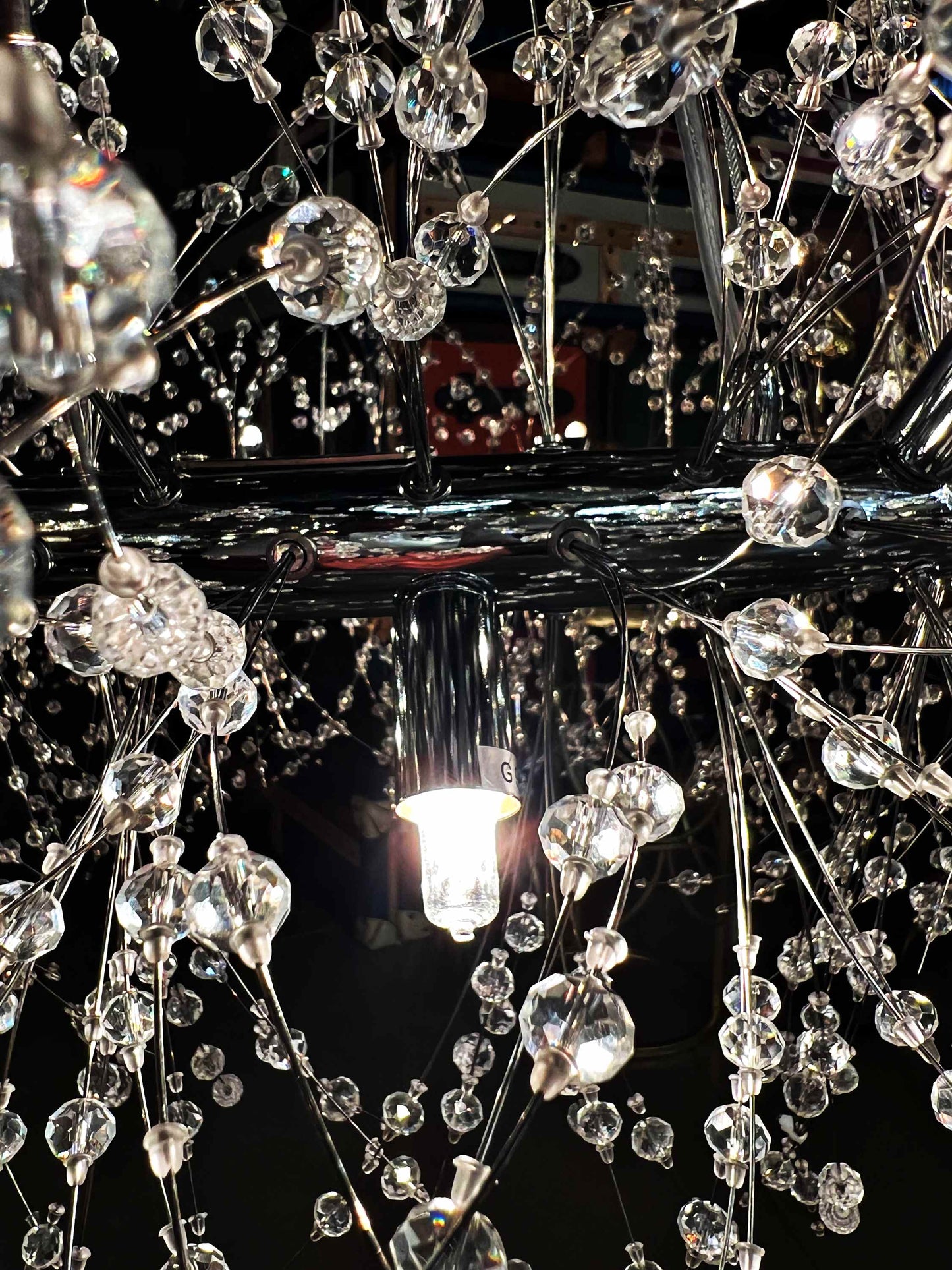 Firework Crystal Chandelier stainless steel Chrome Pendant Ceiling Light - Spot Light Inc