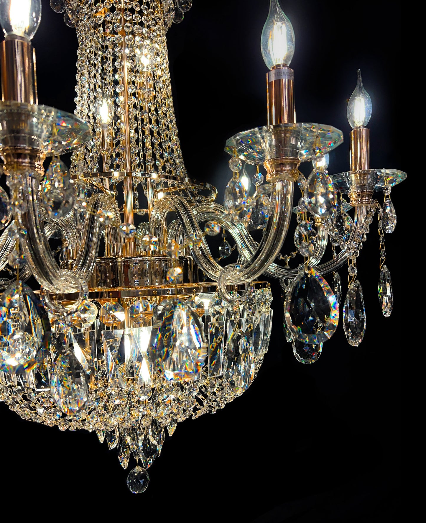 Chandelier 20- Lights Crystal Chandelier 35" Wide Gold Finish - Spot Light Inc
