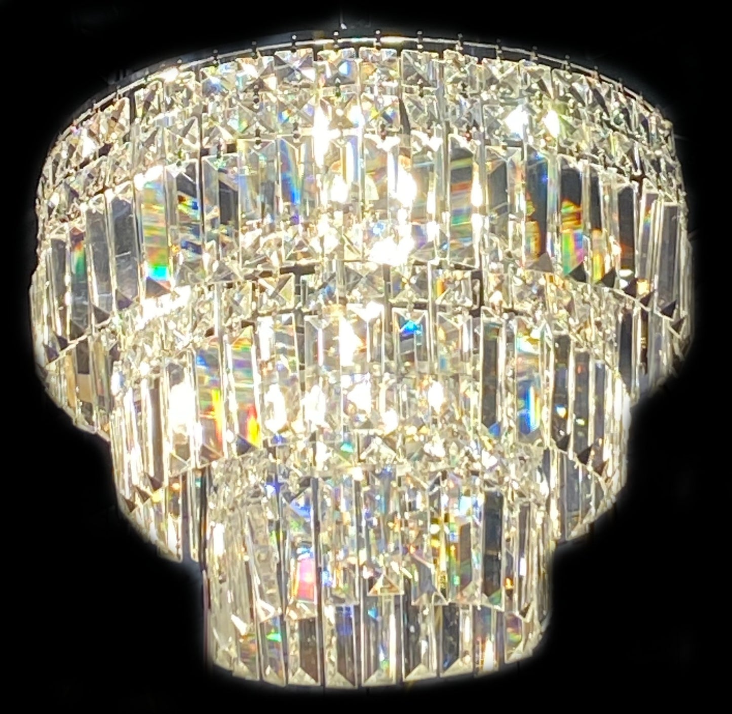 Round Chandelier 16" Wide Crystal Clear Chandelier - Spot Light Inc