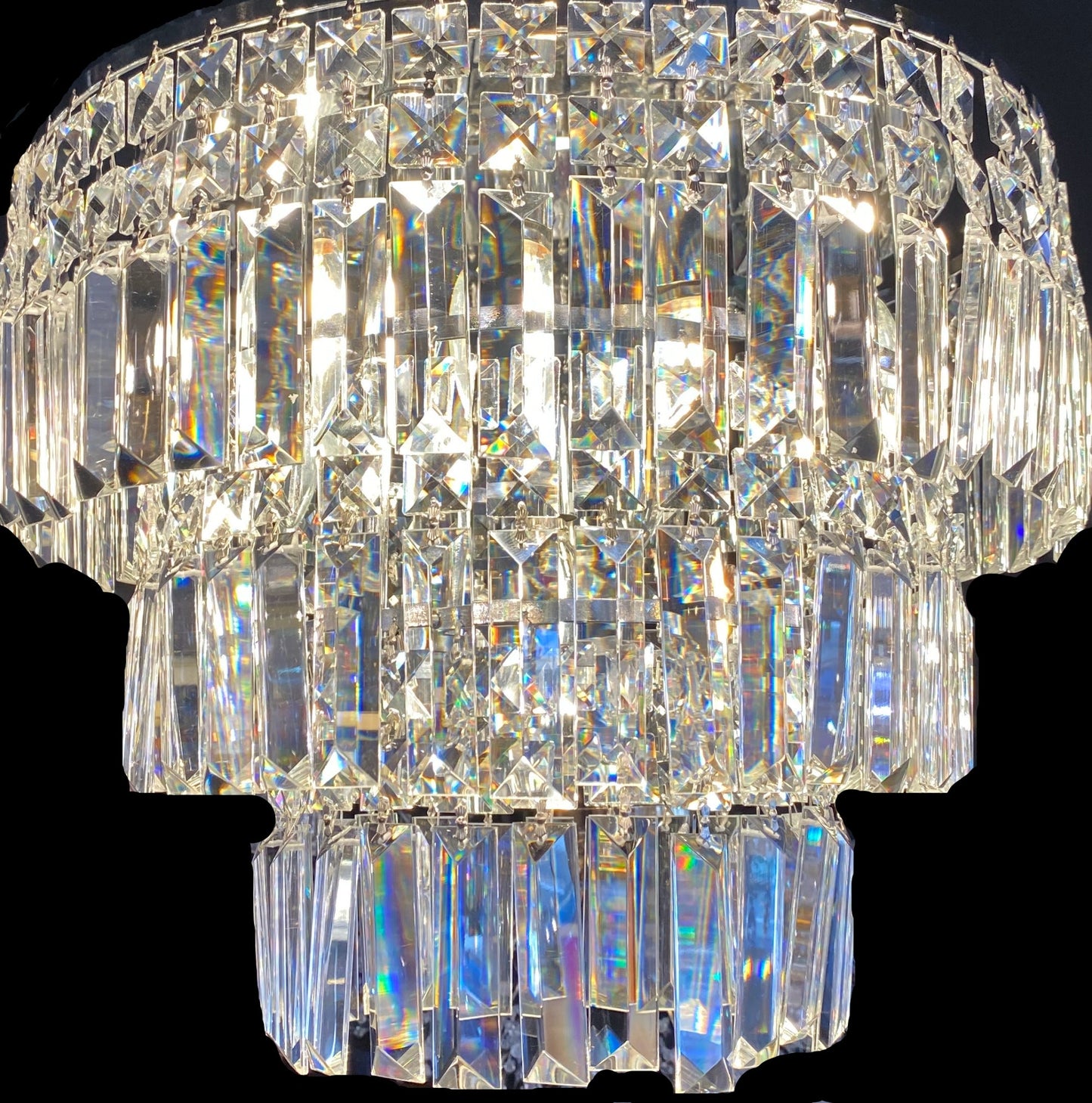 Round Chandelier 16" Wide Crystal Clear Chandelier - Spot Light Inc