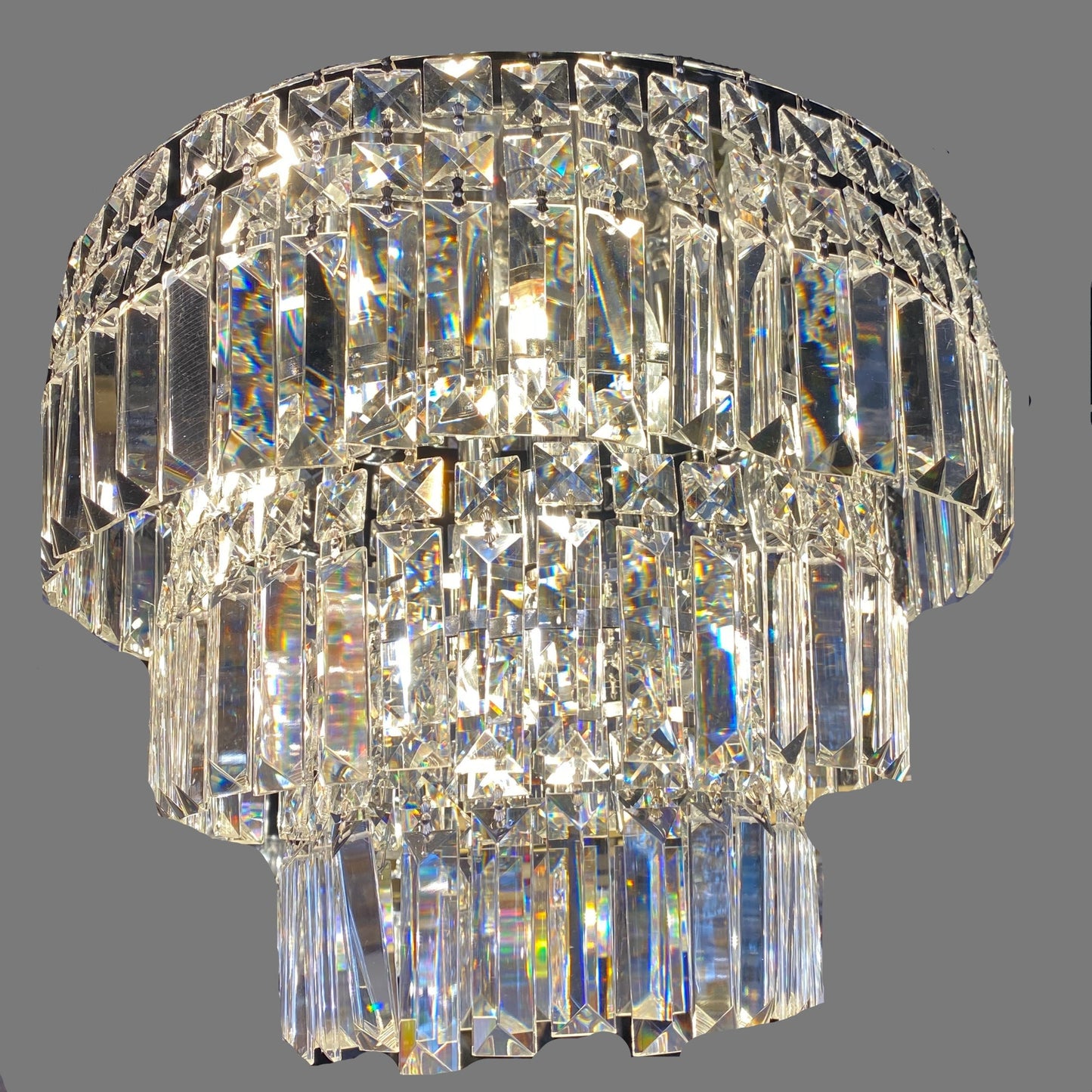 Round Chandelier 16" Wide Crystal Clear Chandelier - Spot Light Inc