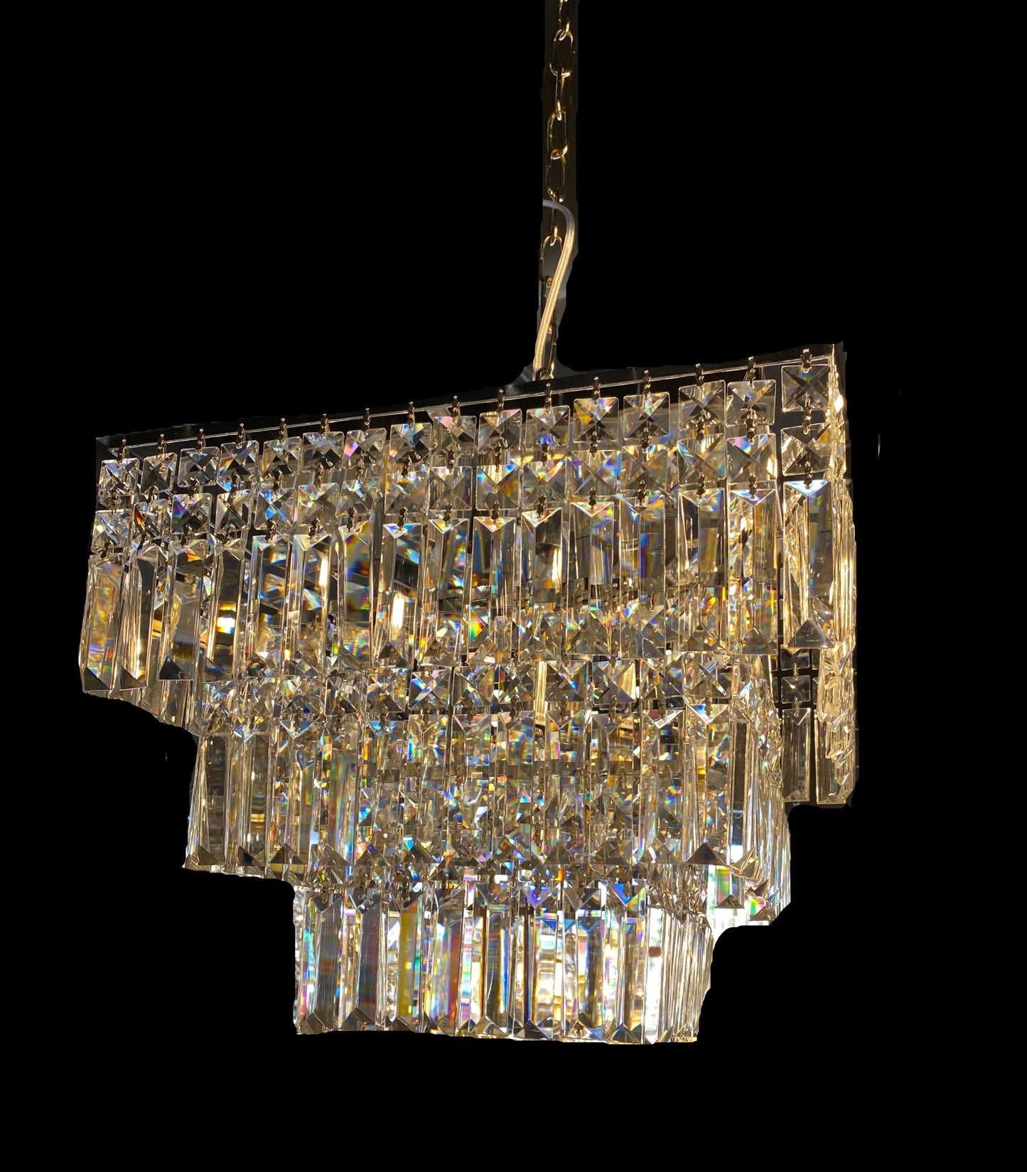 Square Chandelier 16" Wide Crystal Clear Flush mount - Spot Light Inc