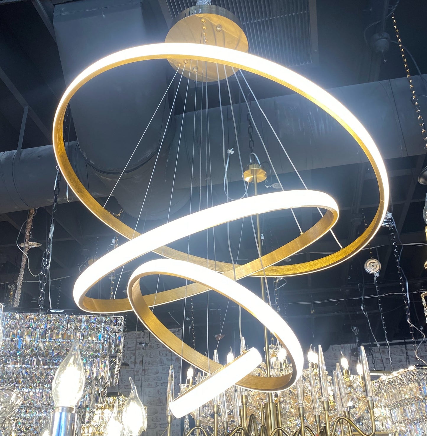 LED Chandelier Modern Lighting Fixture 32" Wide - Spot Light Inc