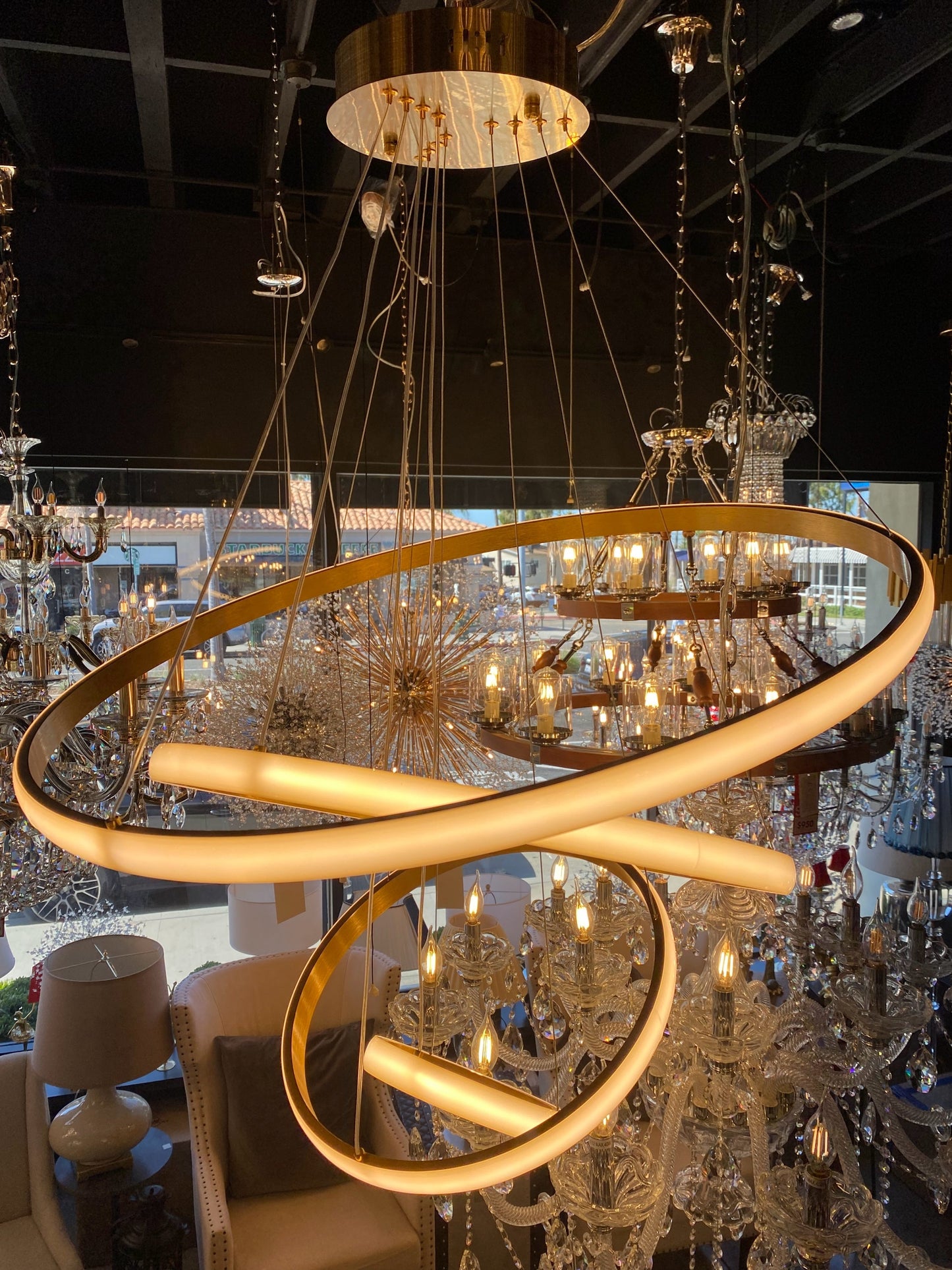 LED Chandelier Modern Lighting Fixture 32" Wide - Spot Light Inc